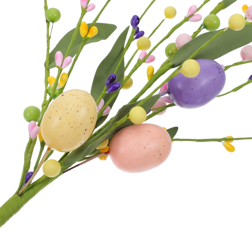 3 PCS Artificial Flower Sticks Centerpiece Props Easter Egg Picks