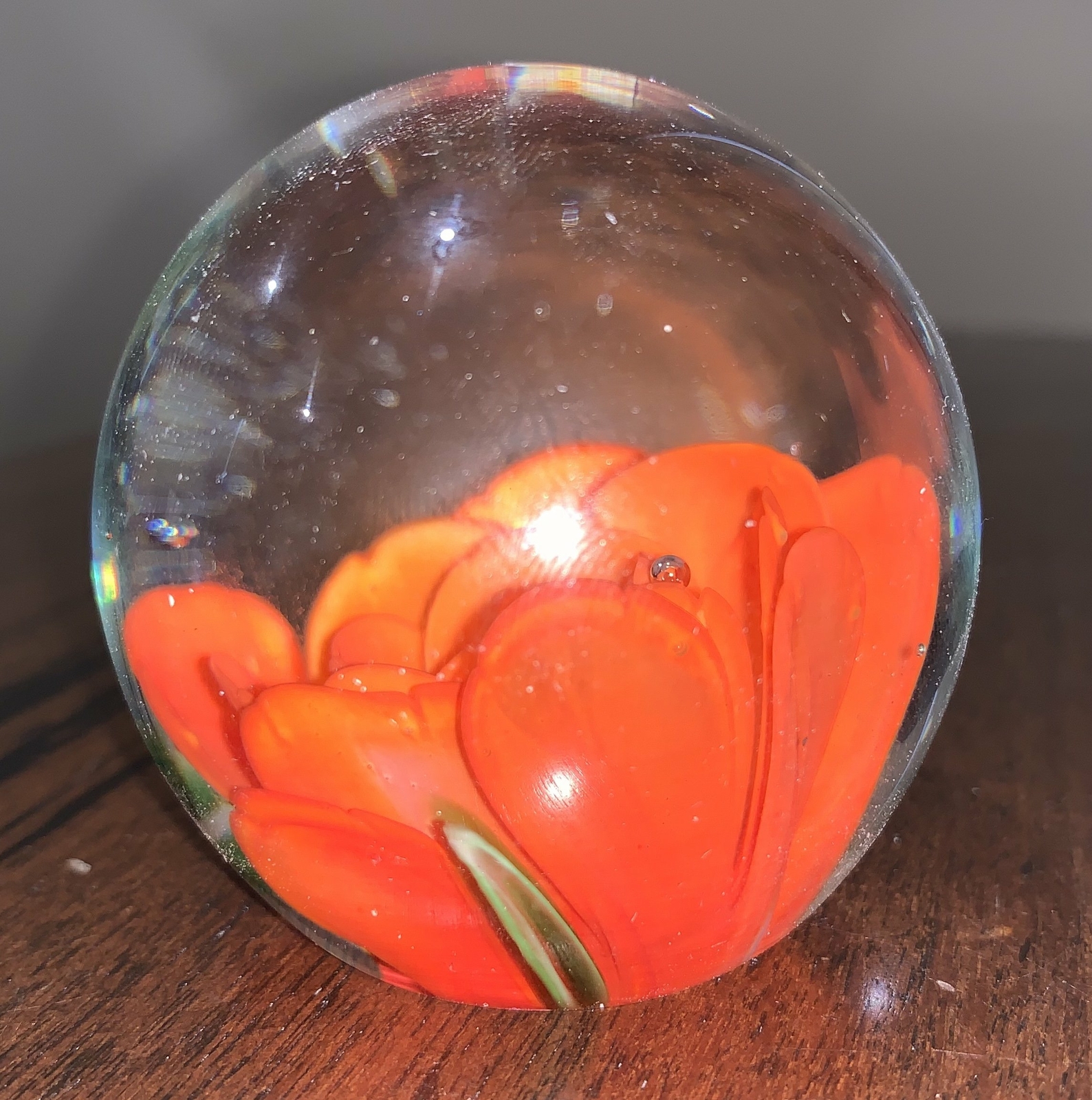 Rose Glass Paperweight Gift for Mum Unique birthday or anniversary gift