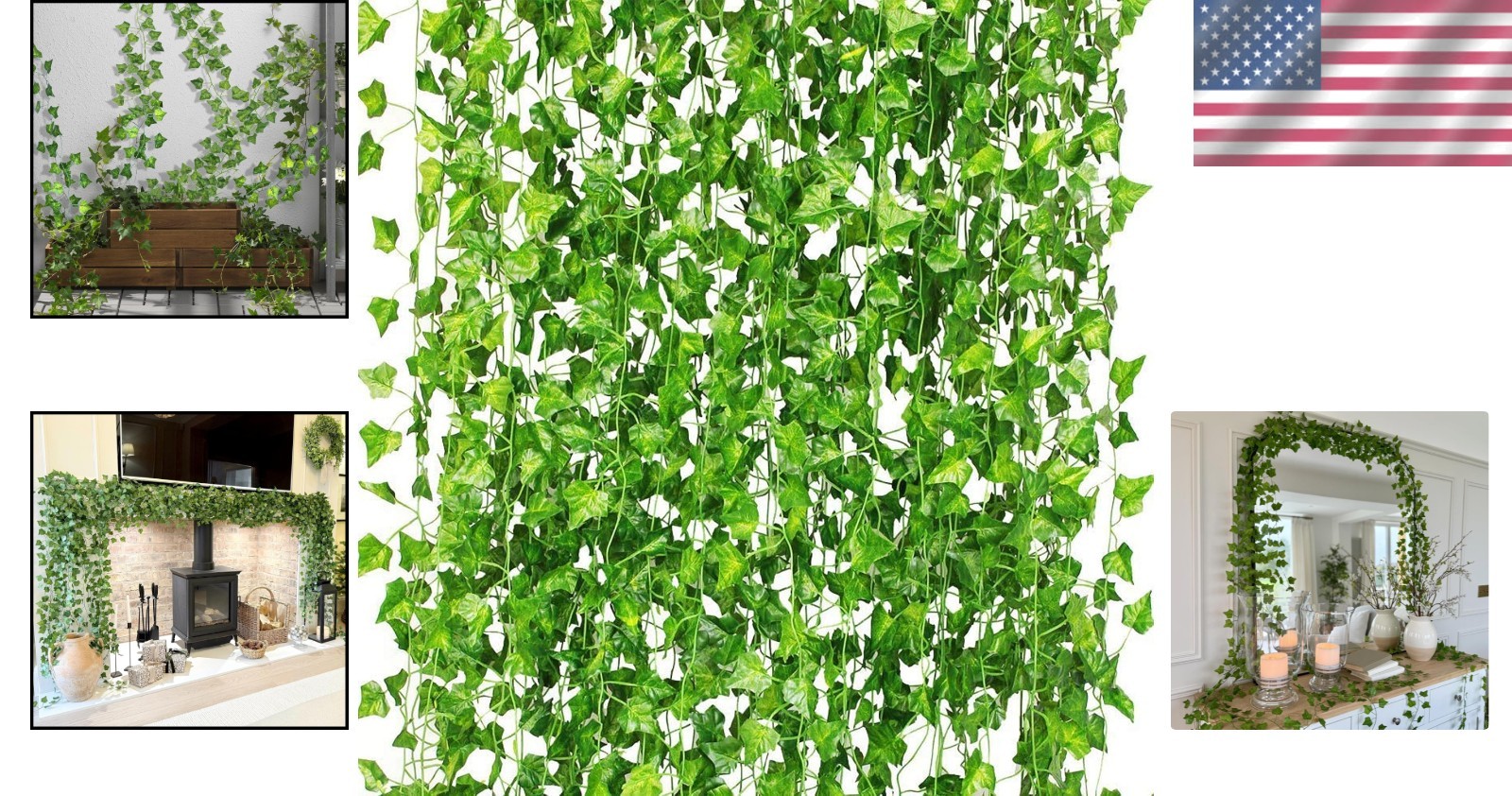 12 Pack 84Ft UV Resistant Artificial Ivy Garland for Elegant Home Decor