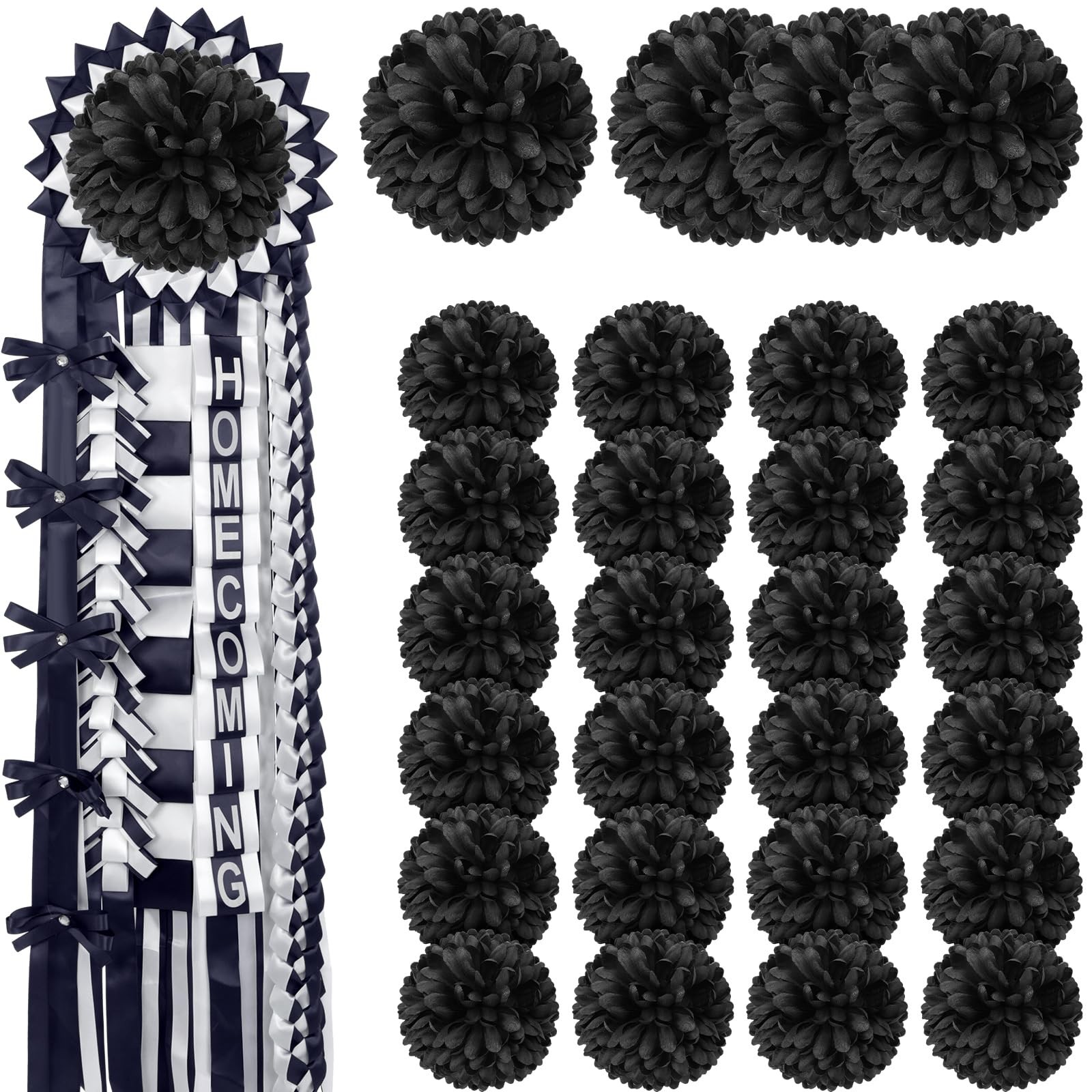 28 Pcs Homecoming Mum Flower Decoration 6.5/4.5 Inches Artificial Fake Silk C…
