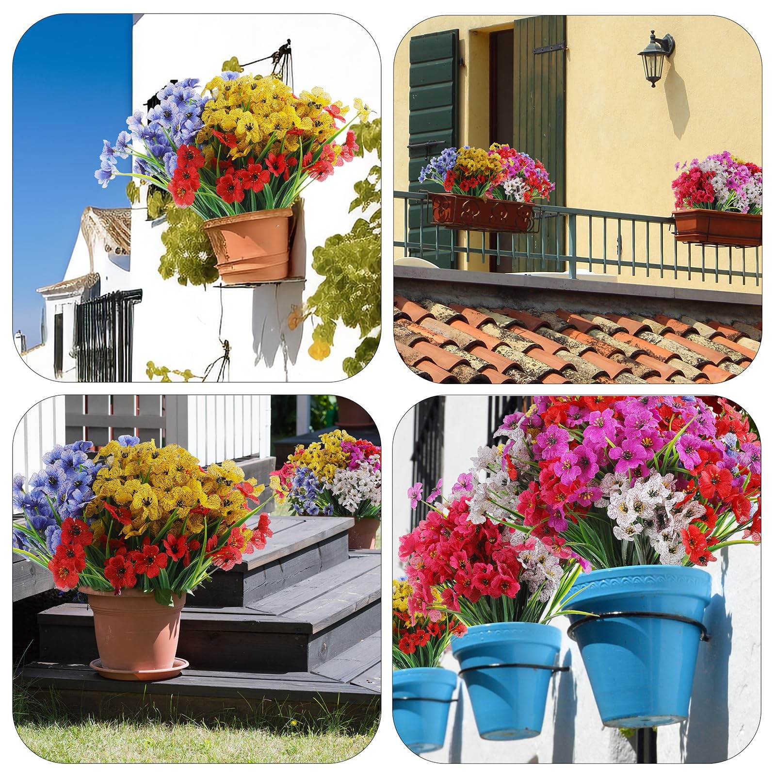 30 Bundles Artificial Flowers for Outdoors Fake Flowers No Fade Fake Plastic …