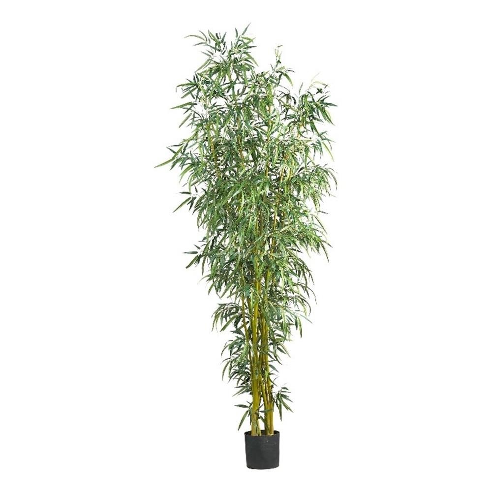 Nearly Natural 8ft Fancy Style Bamboo Silk Tree in Green