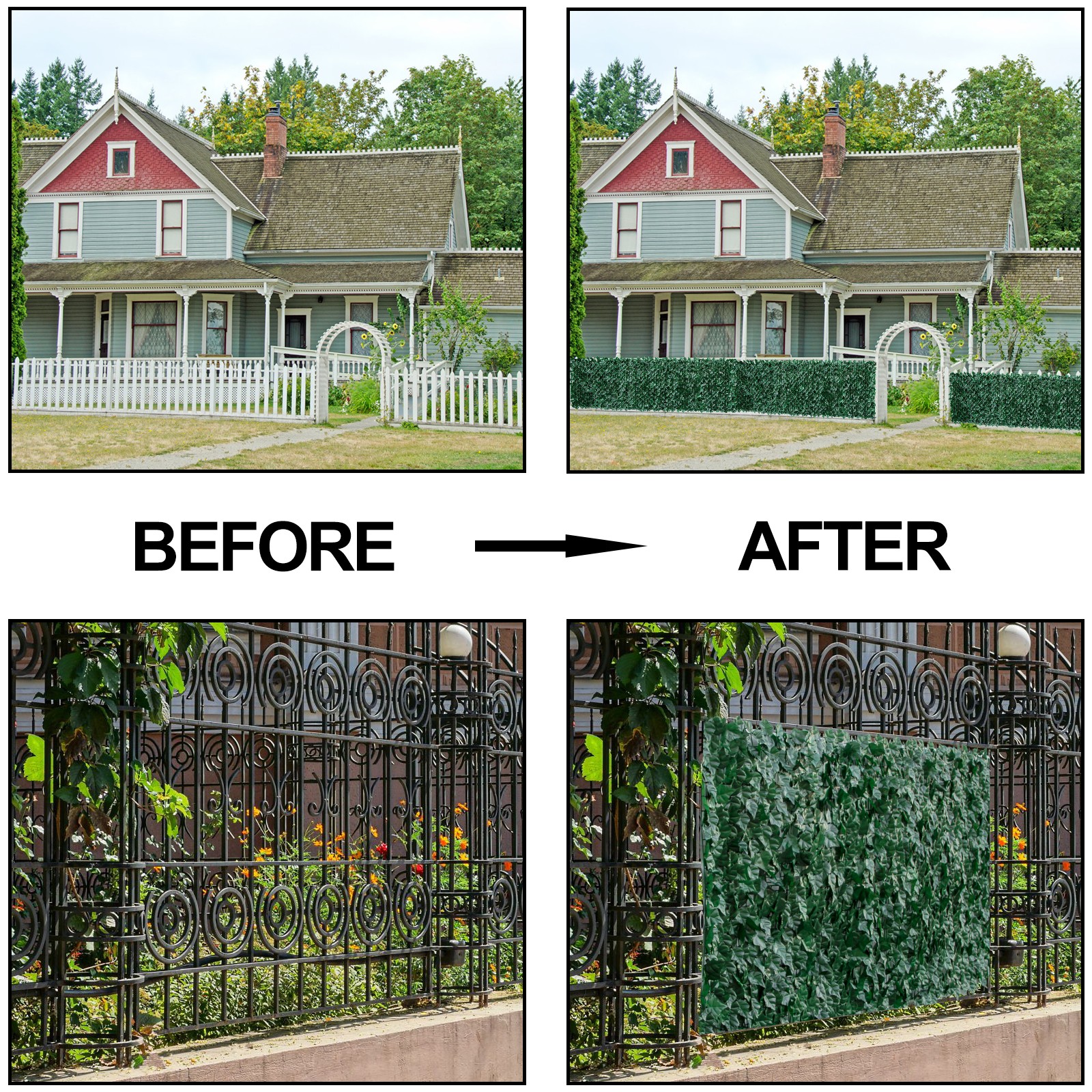 Artificial Ivy Privacy Fence Screen 39″x118″ UV Resistant Faux Greenery Panel