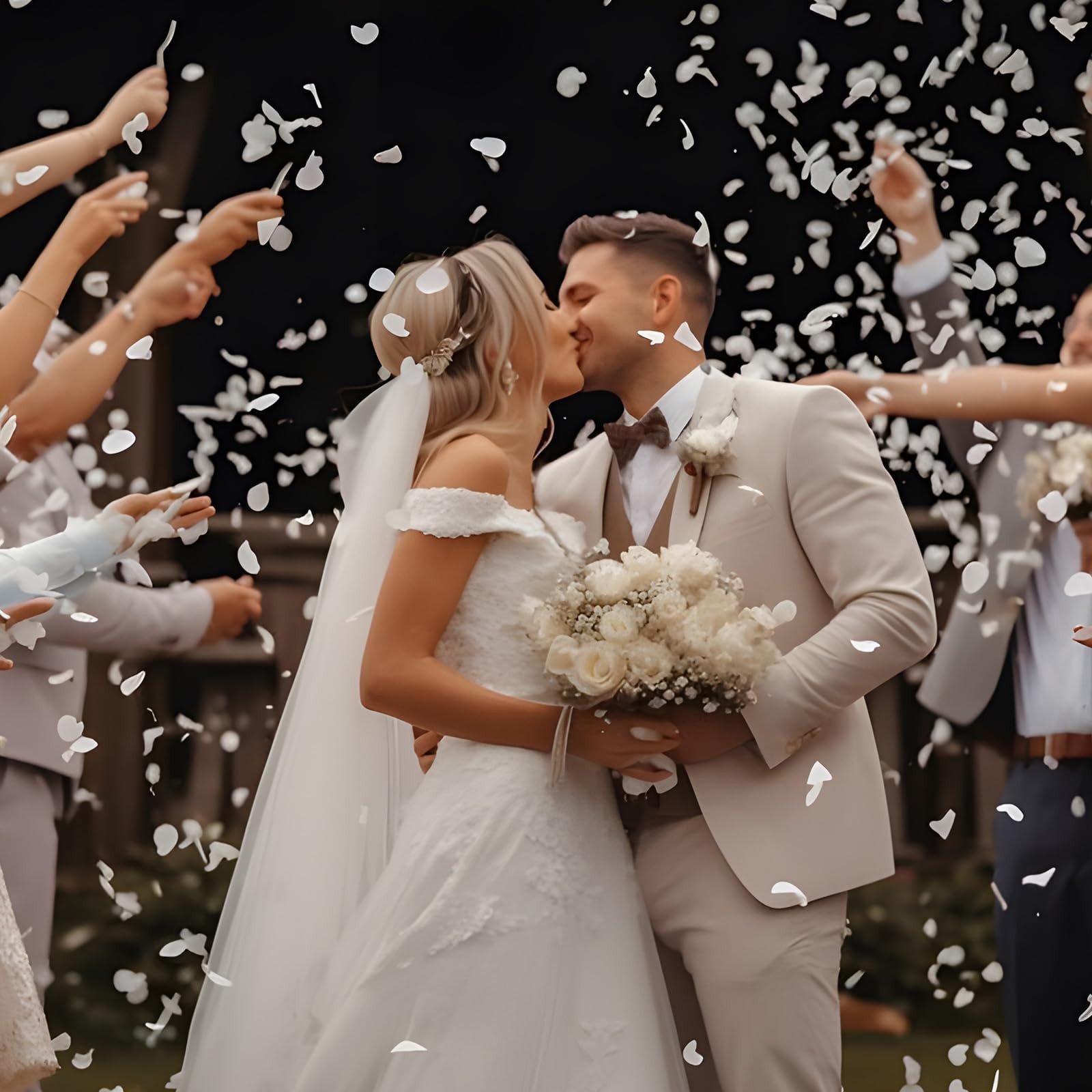 1500Pcs Real Dried Ivory White Hydrangea Petals for Wedding Petal Showers Rom…