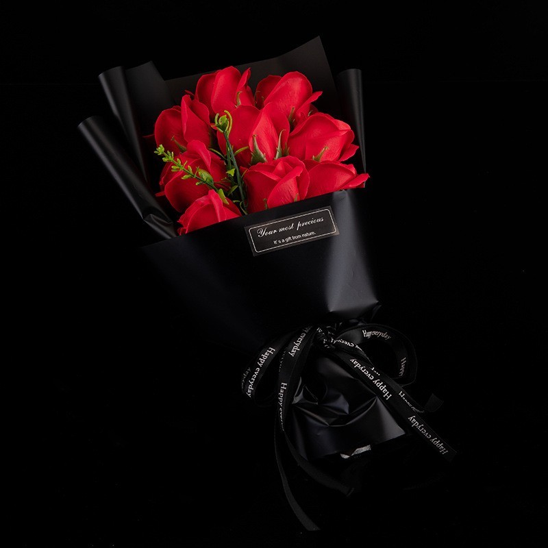 9pcs Soap Flower Eternal Rose Bouquet for Girlfriend , Wife , Mother’s Day Gift