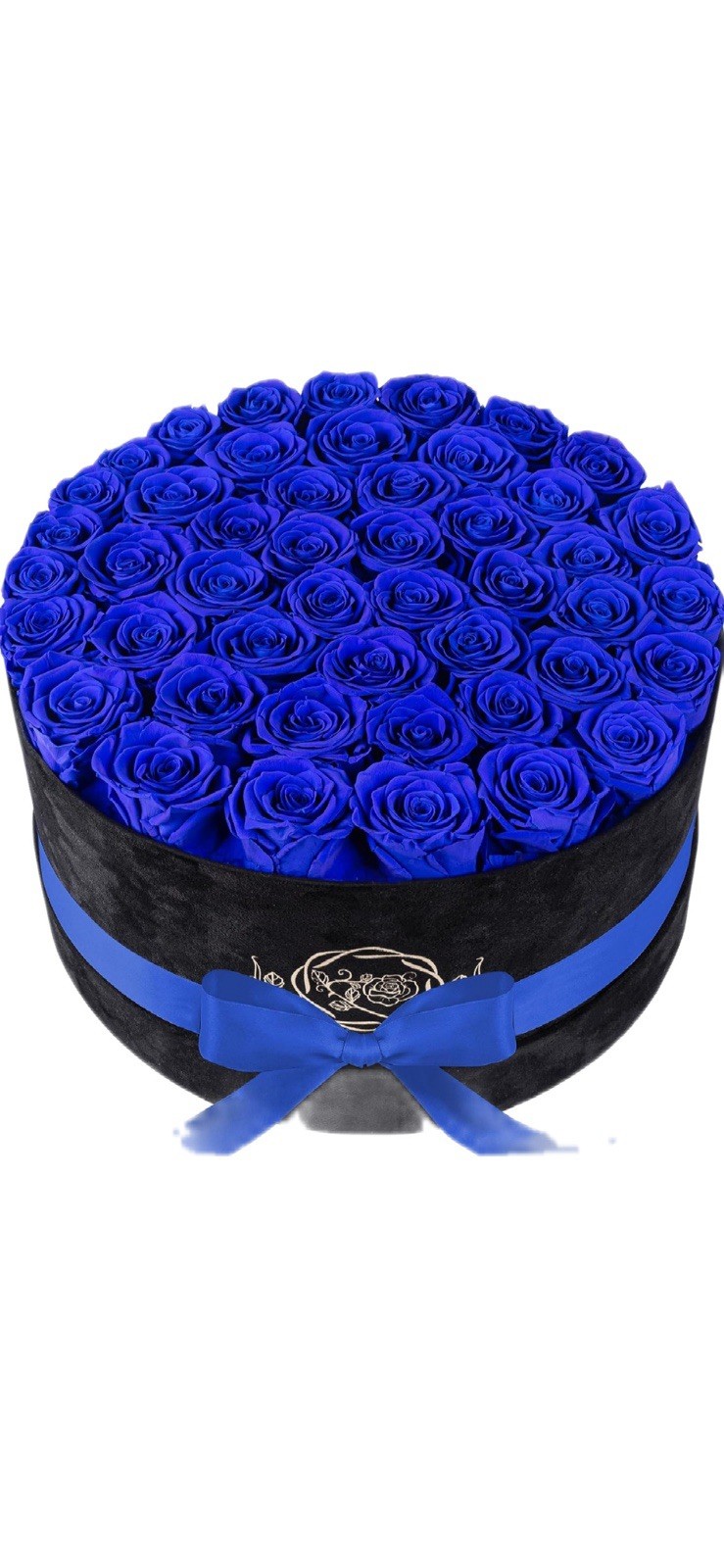 Artificial Blue Rose Arrangement Flower Box Black Mixed Materials Centerpiece