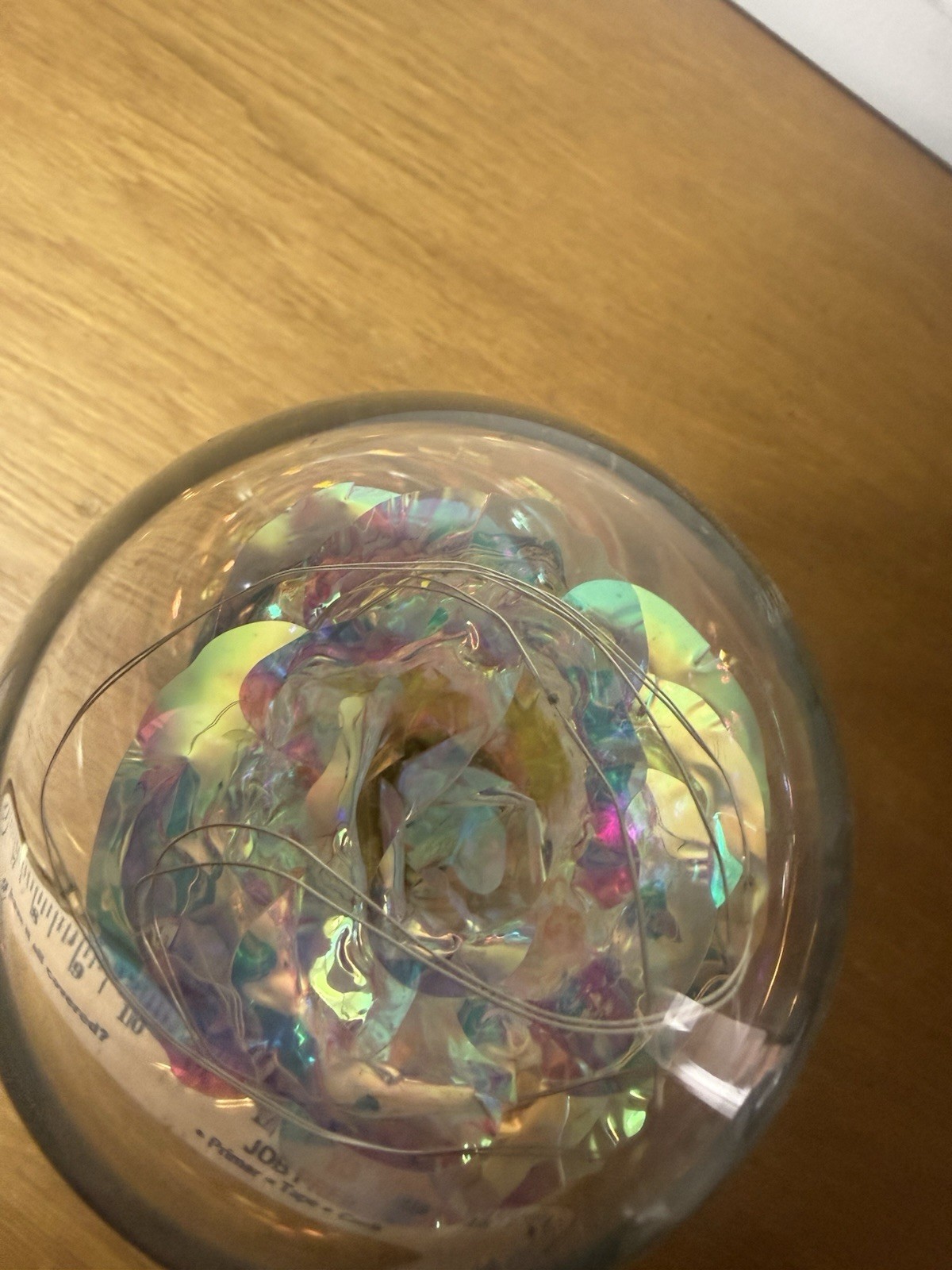 Iridescent Color Changing Flower In Glass Dome