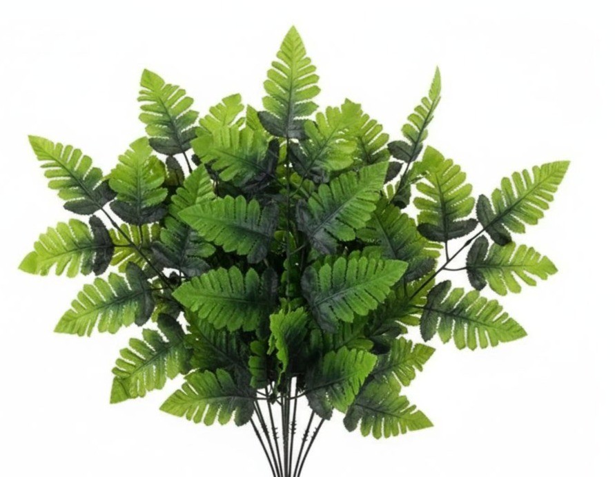 Artificial Fern Stems Greenery Bundle 10 Stems Faux Leather Fern Leaves Greenery