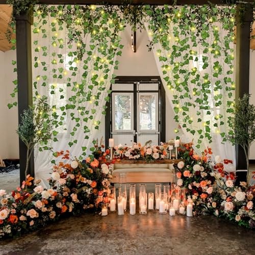 Ivy Fake Vines for Room Decor 12 Pack 86 FT Artificial Plant Green-12 Light