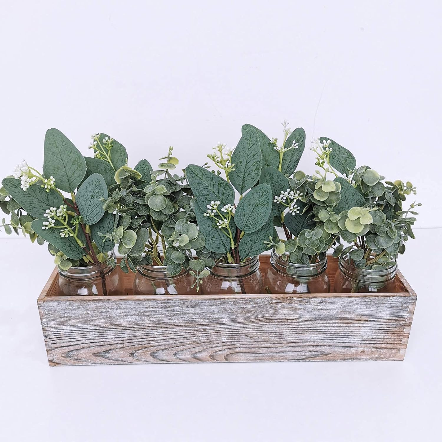 Mixed Eucalyptus Leaves Stems Bulk Artificial Eucalyptus Leaves Sprays Faux Oval