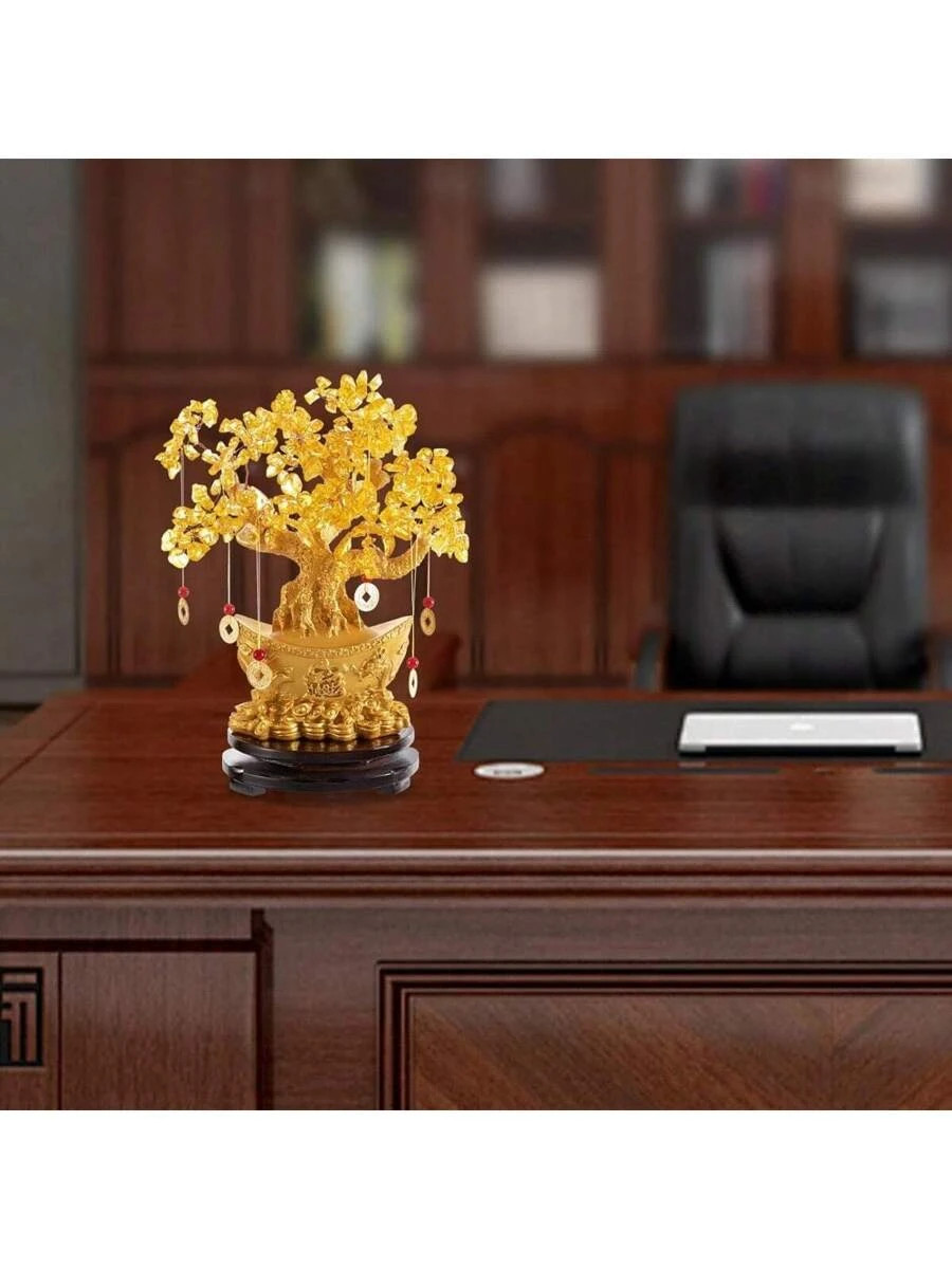 Tabletop Ornament, Crystal Money Tree Decoration, Feng Shui