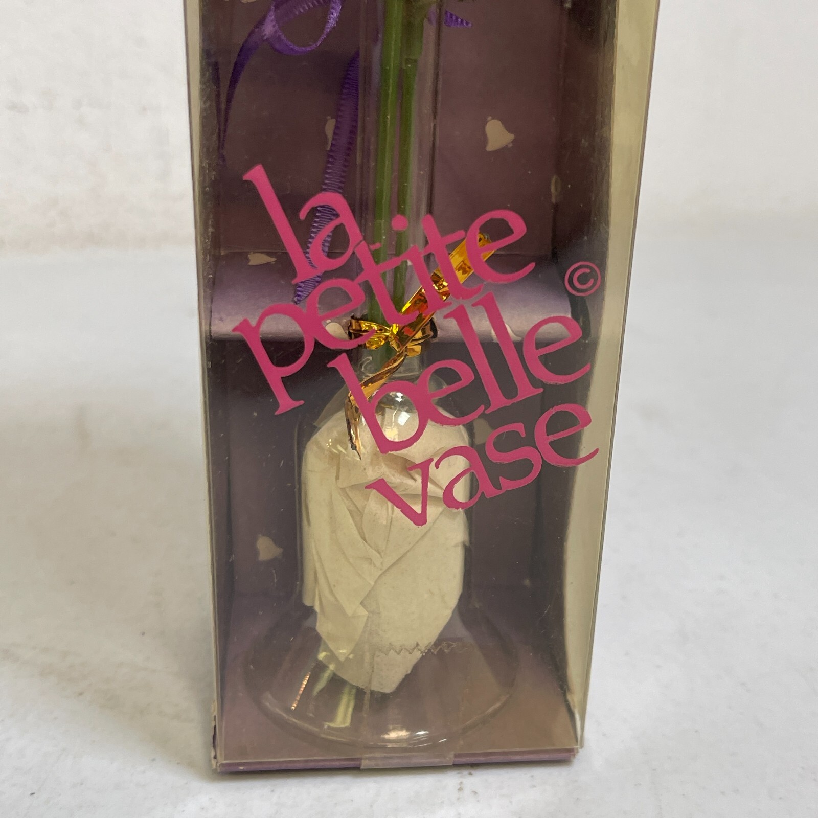 Vintage “La petite belle vase” Fake Flower Room Decor 2 Pack Hand Blown Glass