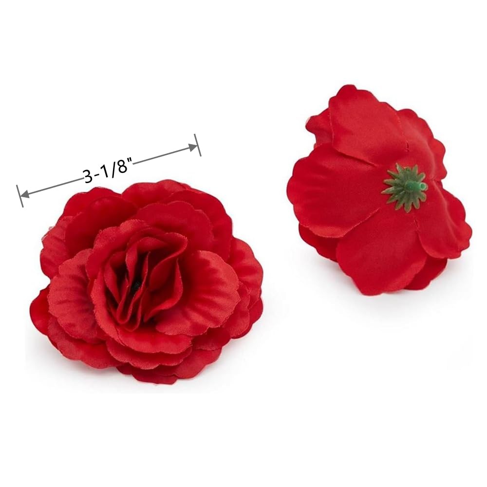 25 Pcs 3 inch Artificial Rose Flower Heads,Silk Rose Head Flowers,Wedding Par…