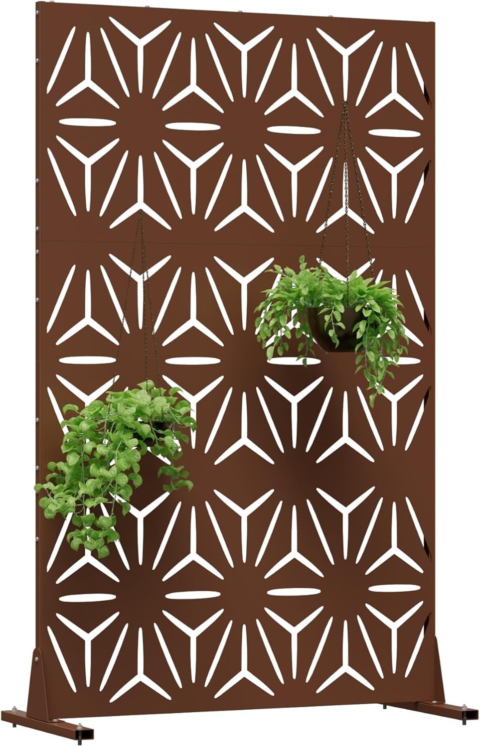 Metal Privacy Screen 72in *44in Outdoor Garden Metal Panel Decor For Courtyard