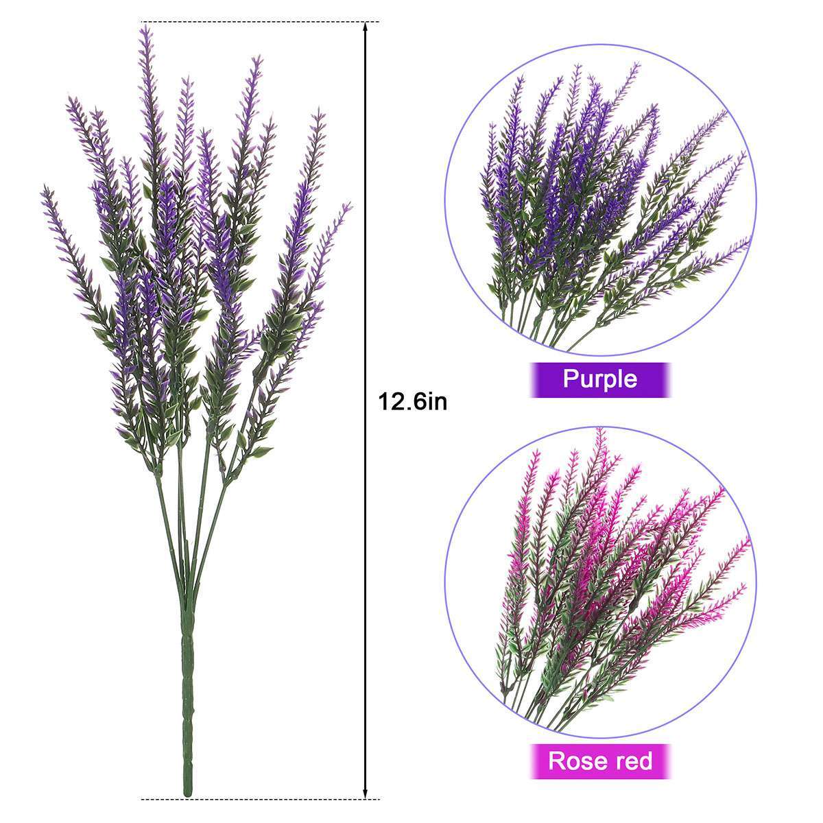 8/10X Artificial Flower Fake Plant Lavender Tulips Rose Violet Home Garden Decor