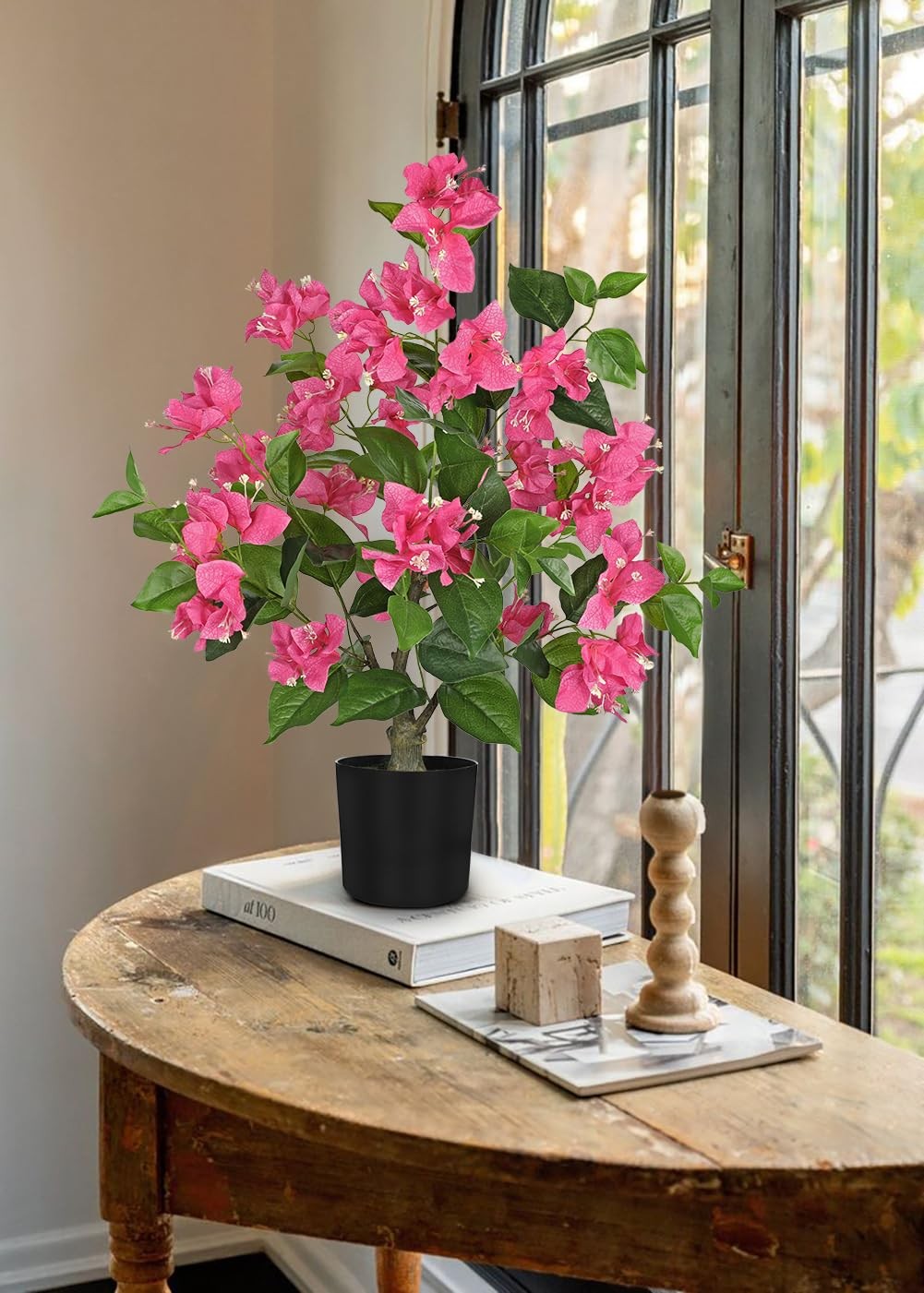 26.3 Inch Large Fake Bougainvillea Artificial Plants Flowers Indoor Pots Tree