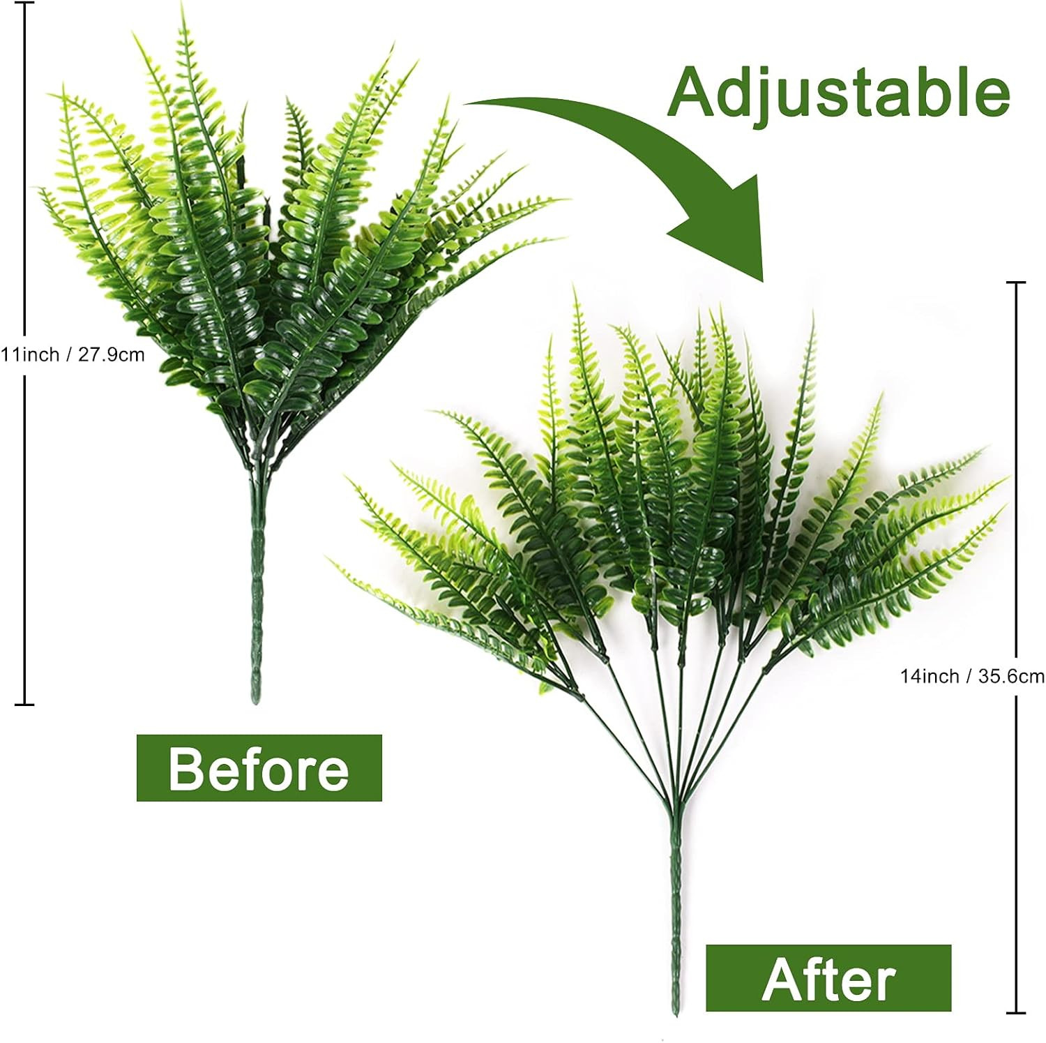 8 Pcs Fake Fern Outdoors – Ferns Artificial Plants for Outdoor Ferns Lifelike Bo