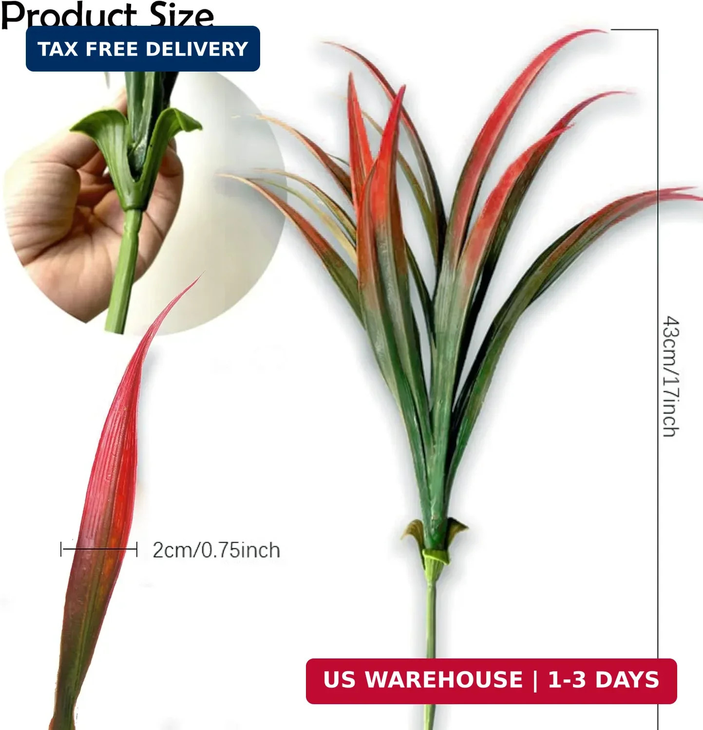 8 Pcs Outdoor Fake Plants UV Resistant Artificial Tall Grass Plants Faux Tropica