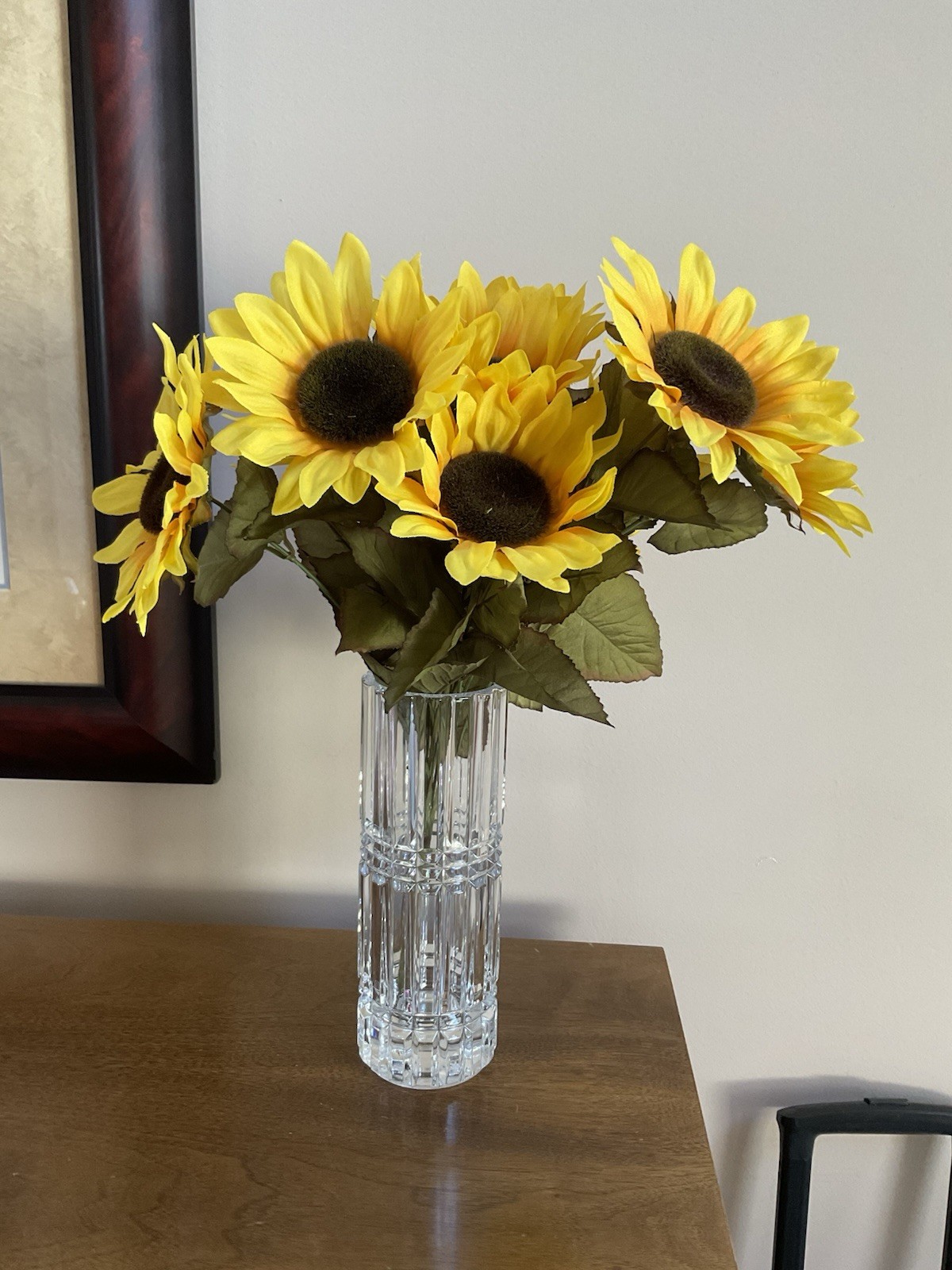 Artificial Sunflower Bouquet w/Leaves ~ 16” Long ~ Fall Decor