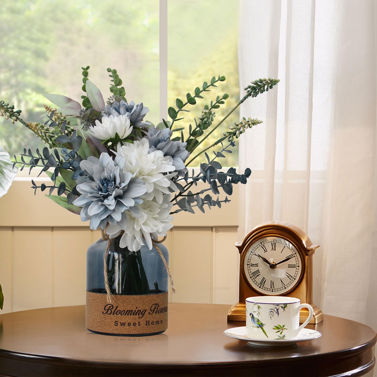 Faux Flowers in Vase,Artificial Flowers in Vase,Table Centerpieces for Dining…
