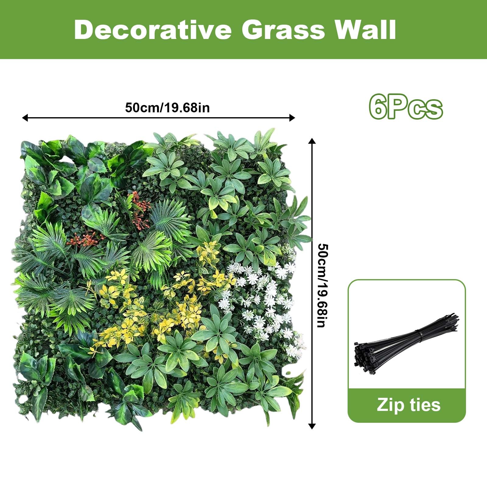Artificial Privacy Fence Grass Panel Boxwood Mat Wall Hedge Decor 20″x20″