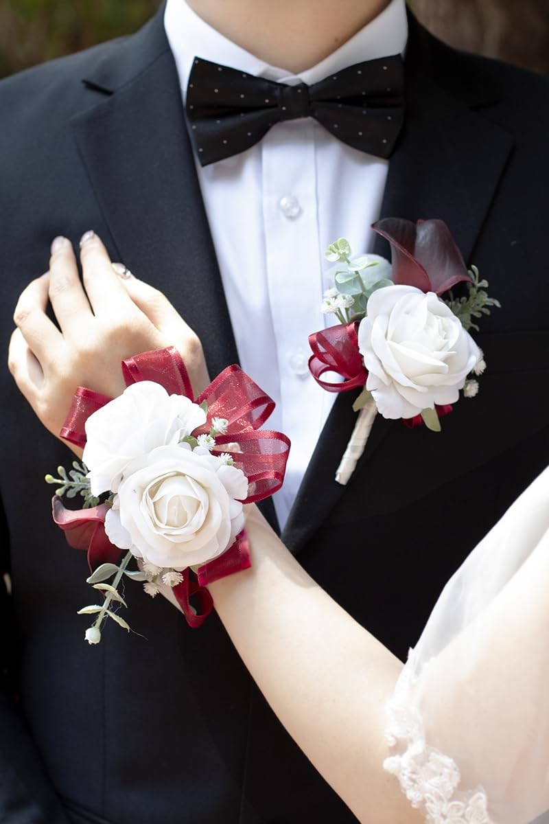 1Pc Single Burgundy Boutonnieres for Men Wedding Prom, Artificial Calla Lily …
