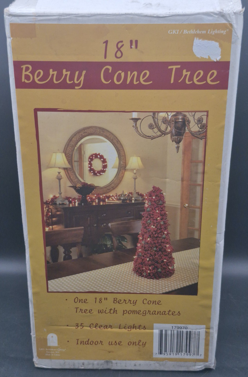 BETHLEHEM LIGHTS 18″ LED LIGHTED BERRY CONE TREE WITH PAMEGRANATES