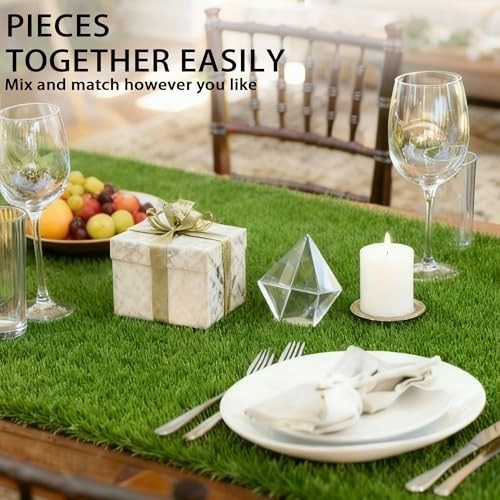 Realistic 6×6 Inch Artificial Grass Patch, Synthetic Turf Mat with Drainage Hole