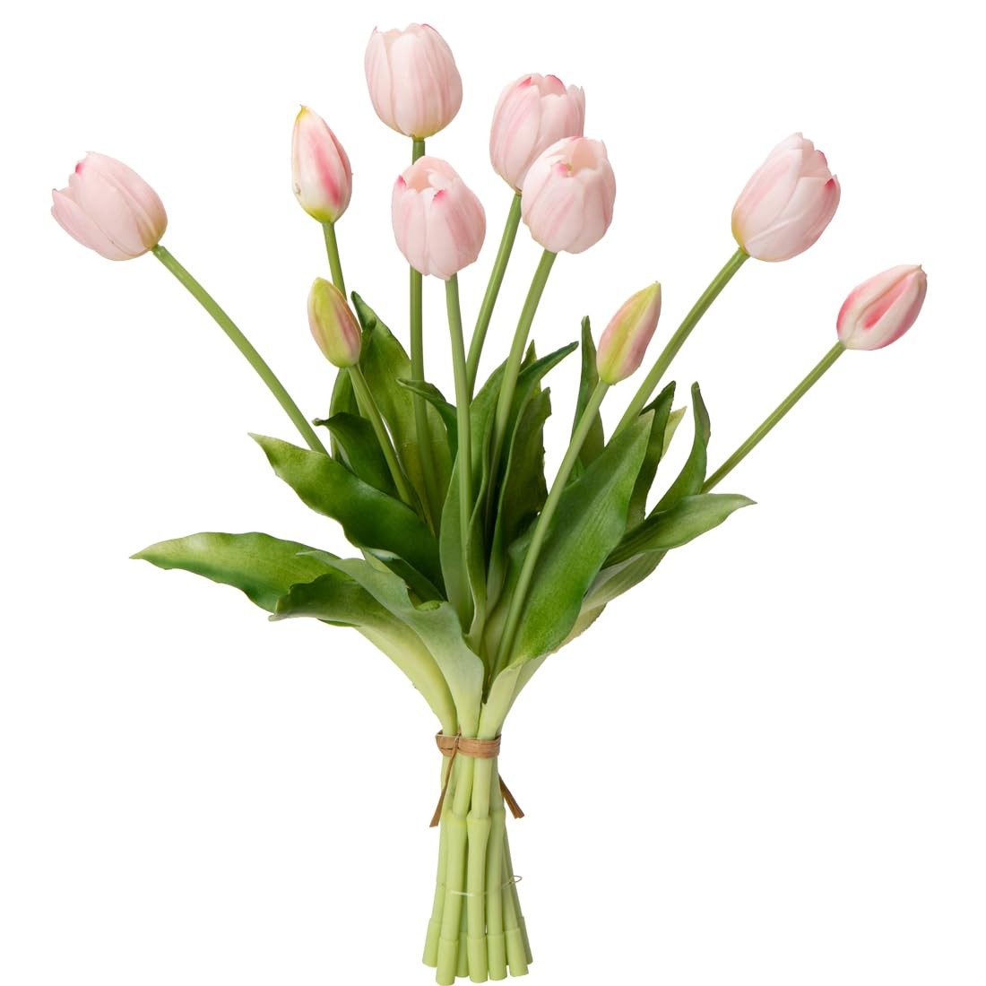 10 PCS 15.8 Inch Real Touch Artificial Pink Tulips Latex Bouquet Home Decor