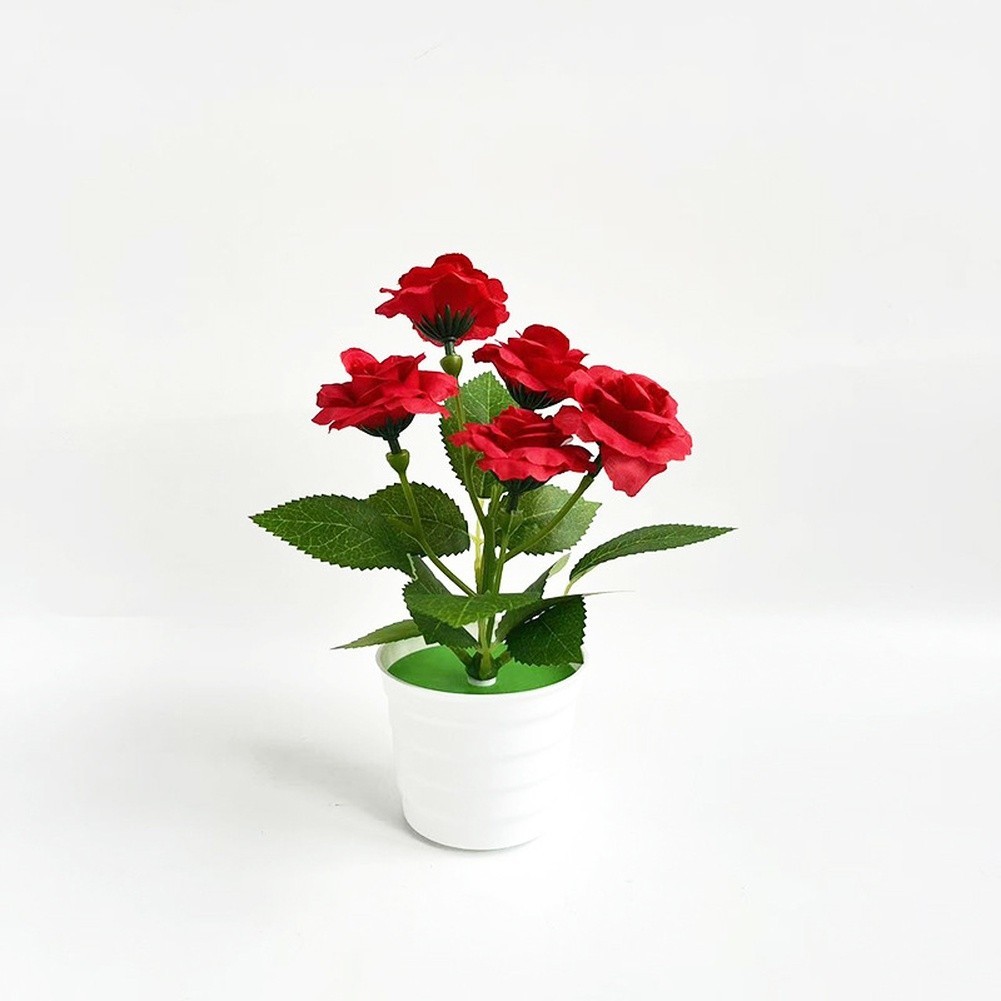 Artificial Rose Table Decor in Pot for Home Living Room Bedroom Styling