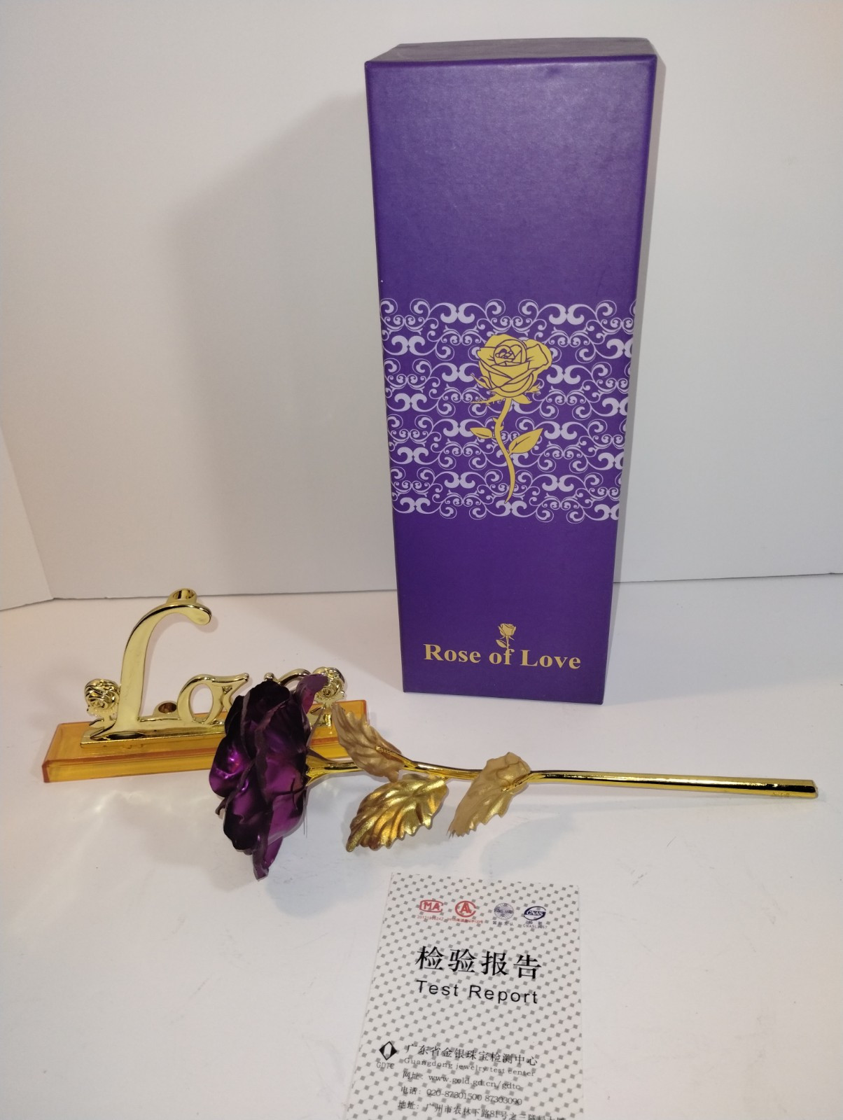 Rose of Love 24K Dipped Rose Stem with Gift Box