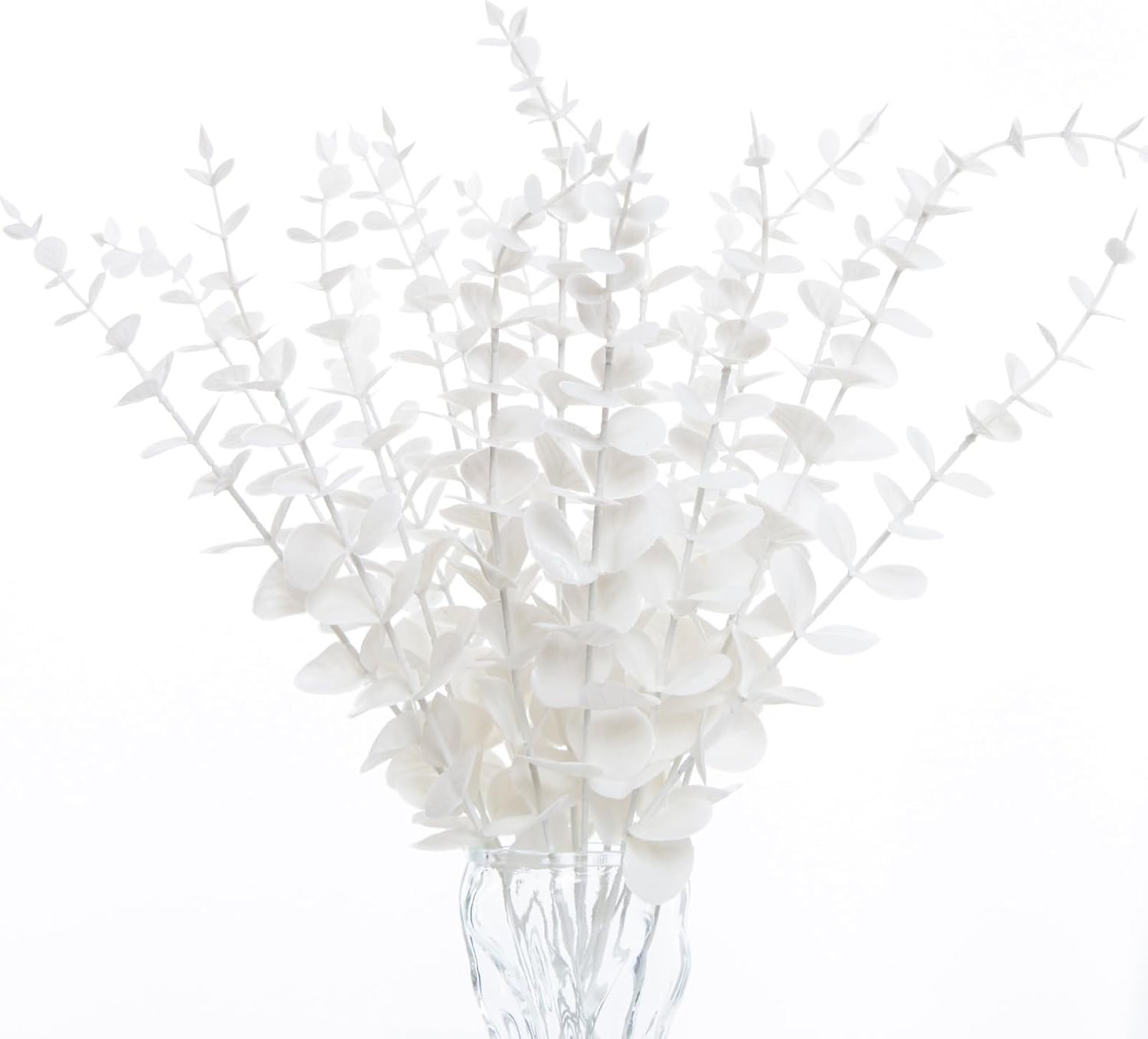 18pcs White Eucalyptus Stems Greenery Stems Fake Leaves Artificial Flowers Bo…