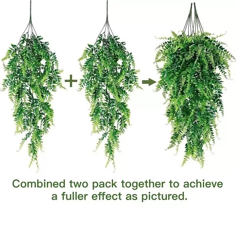 20Pcs Artificial Boston Fern Plant Fake Hanging Trailing Foliage Vine Home Decor