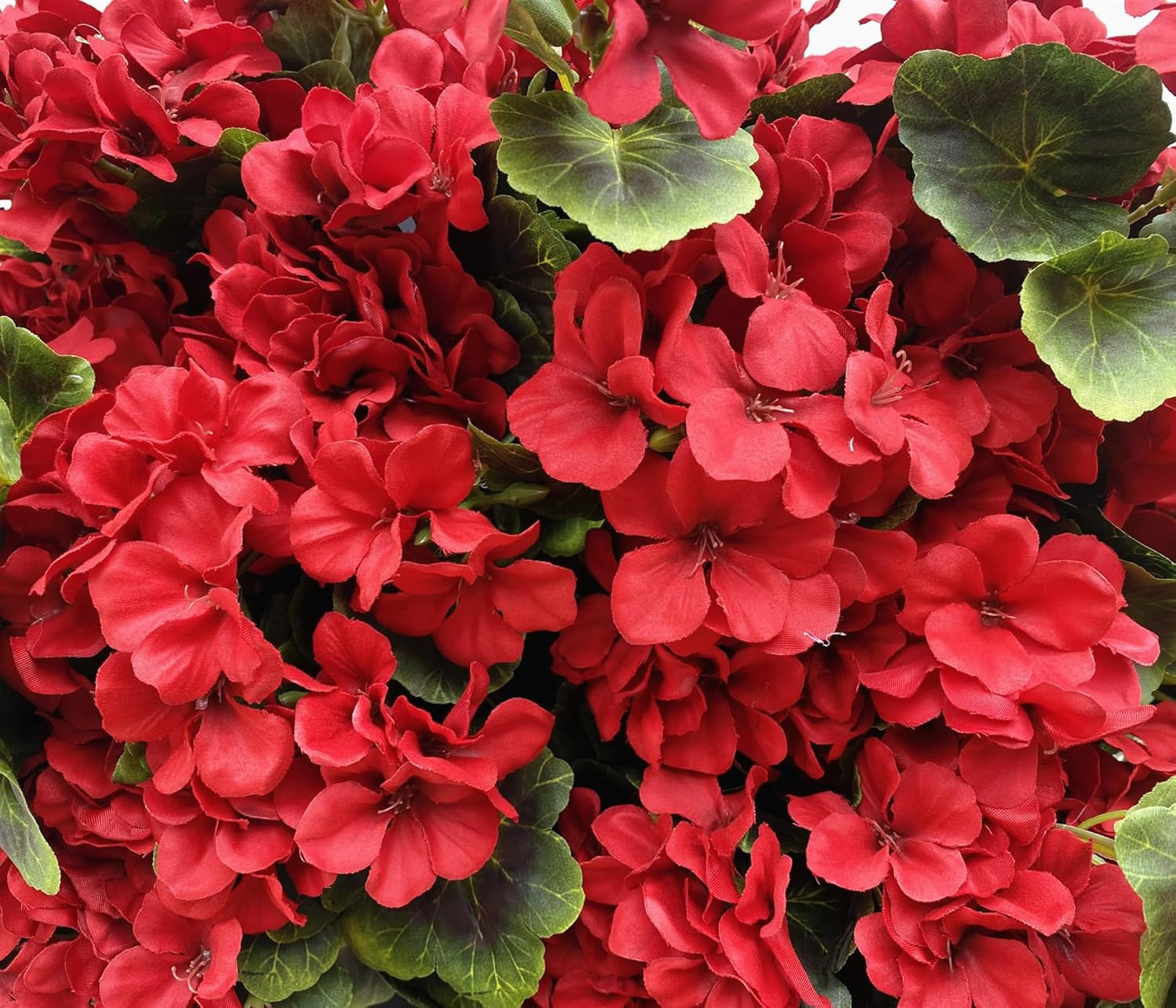 12 Pack Red Artificial Geraniums – Silk Flower Bundles for Home & Garden Decor