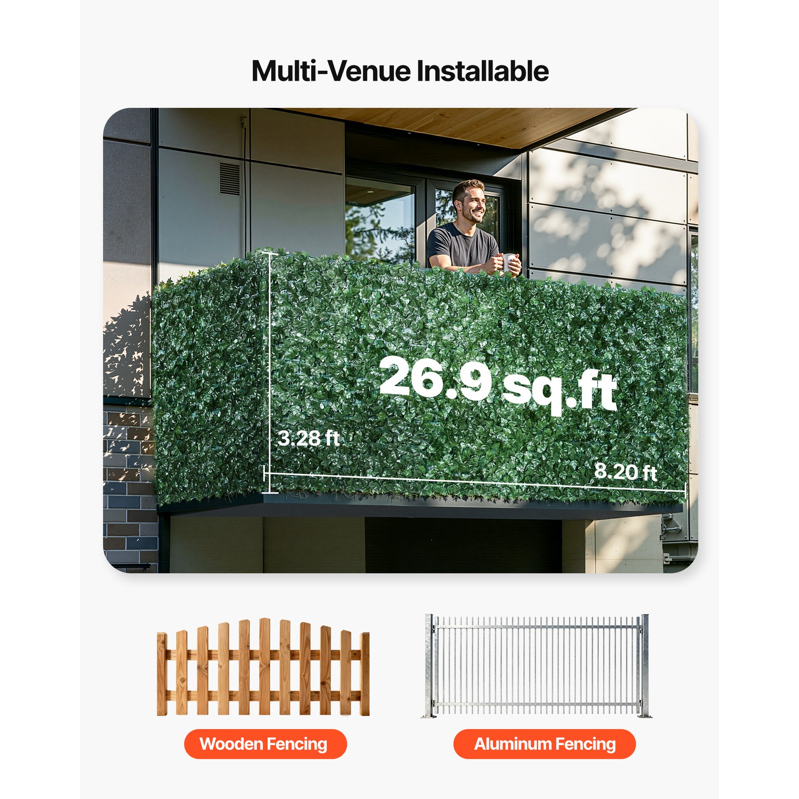 Uimoso 39″x98″ Artificial Faux Ivy Leaf Privacy Fence Screen Decor Panel Hedge