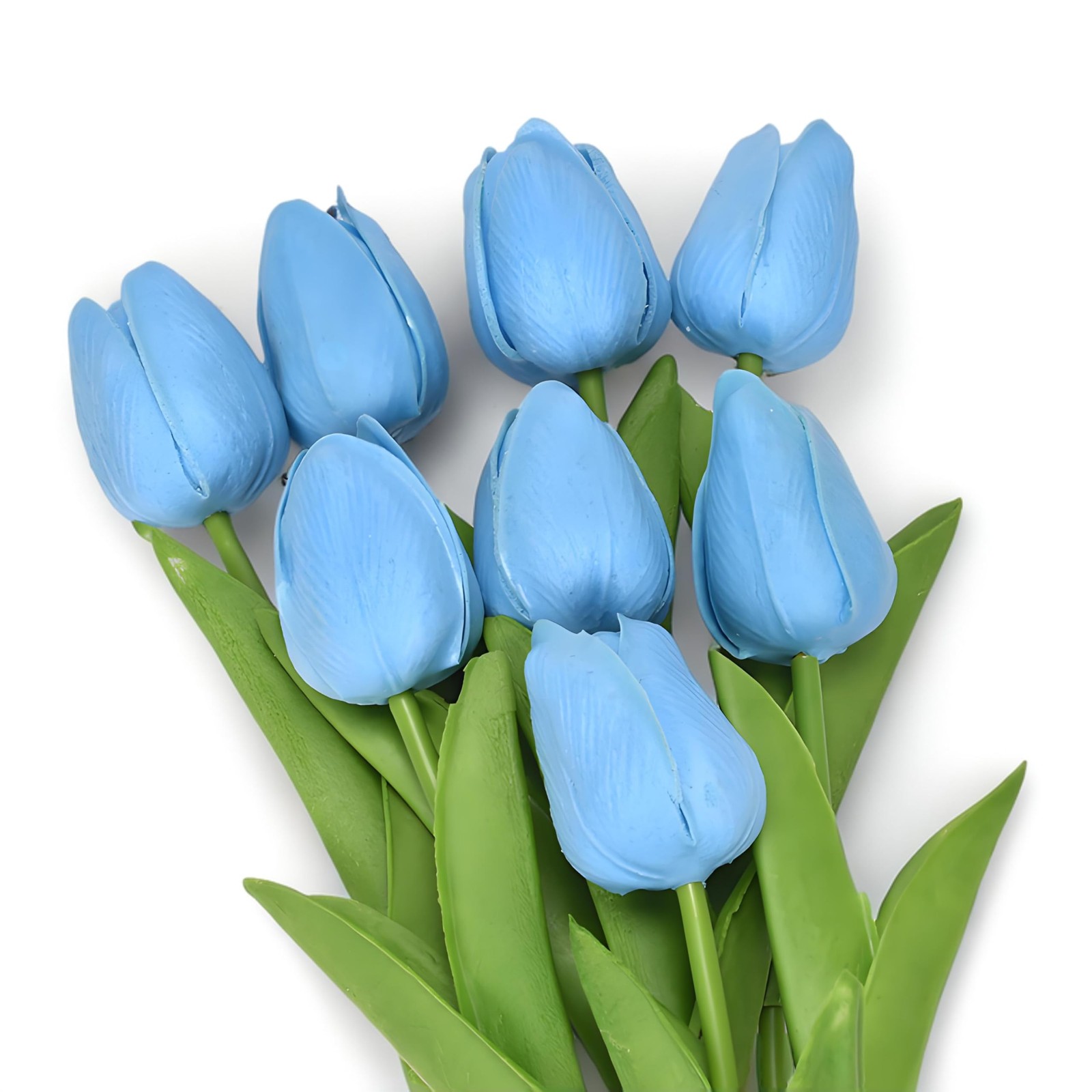 10 PCS White Artificial Fake Silk Tulips 13 Inch Wedding Home Decor Bouquet