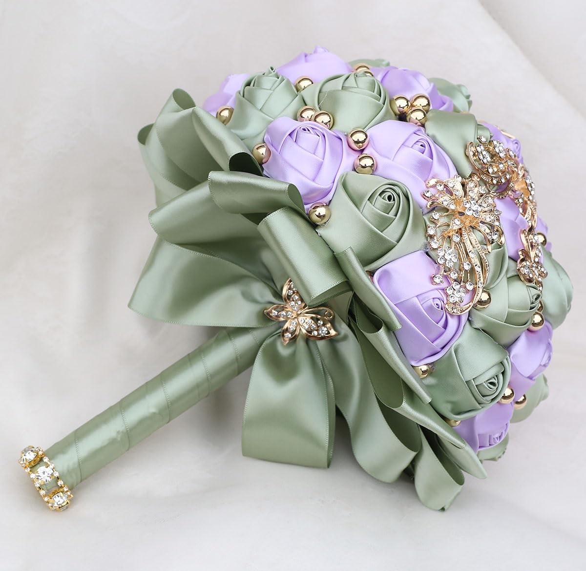 Bridal Wedding Bouquet Round Holding Bouquet Throw Toss Artificial Rose Flowe…