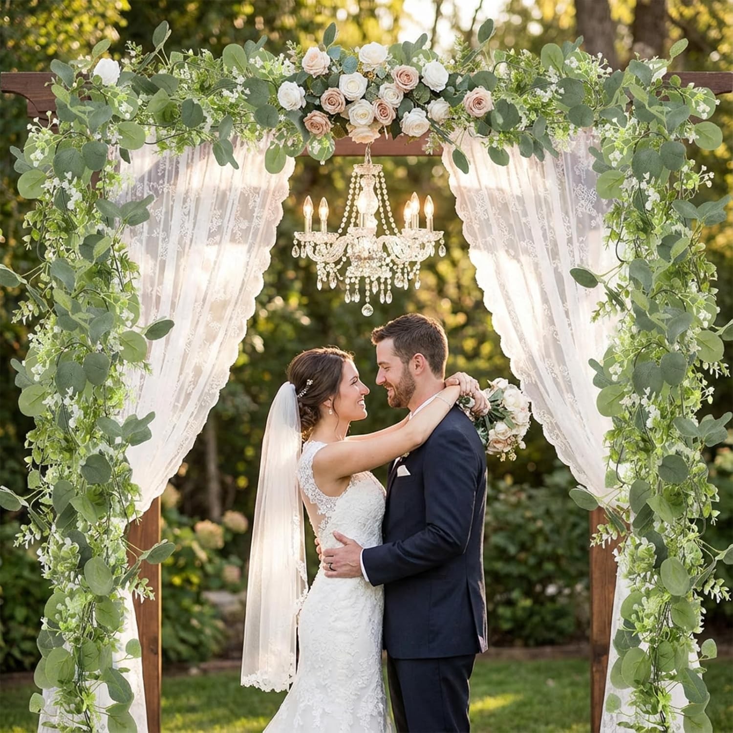 6 Pack 5.9 Feet Faux Eucalyptus Garlands Bulk Artificial Wedding Garland
