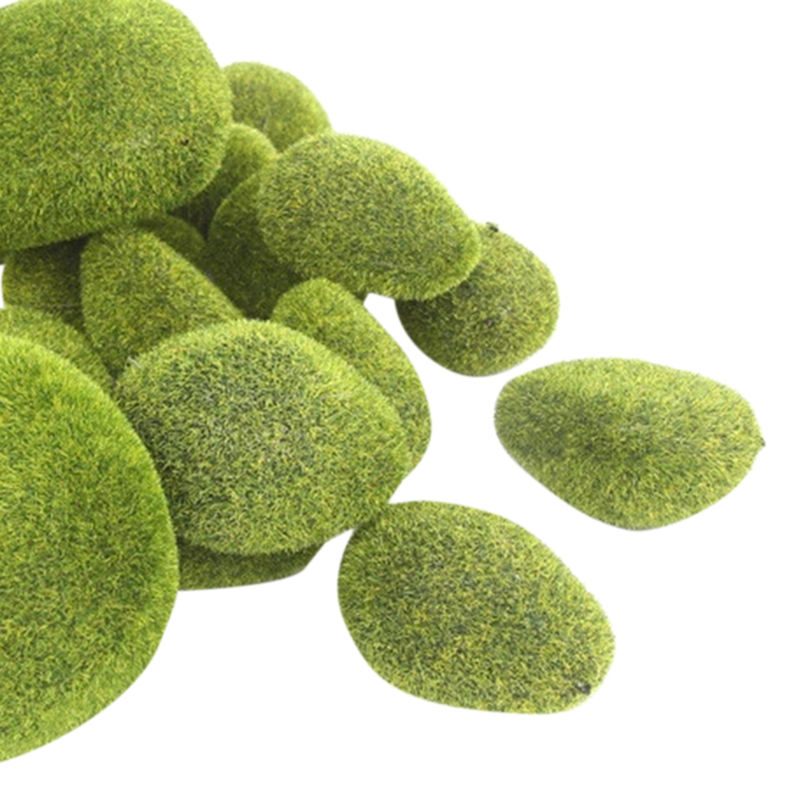 8 Pieces Assorted Sized Artificial Moss Rocks Decorative