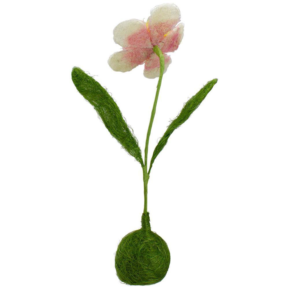 19″ Green Yellow and Pink Spring Floral Table Top Decoration