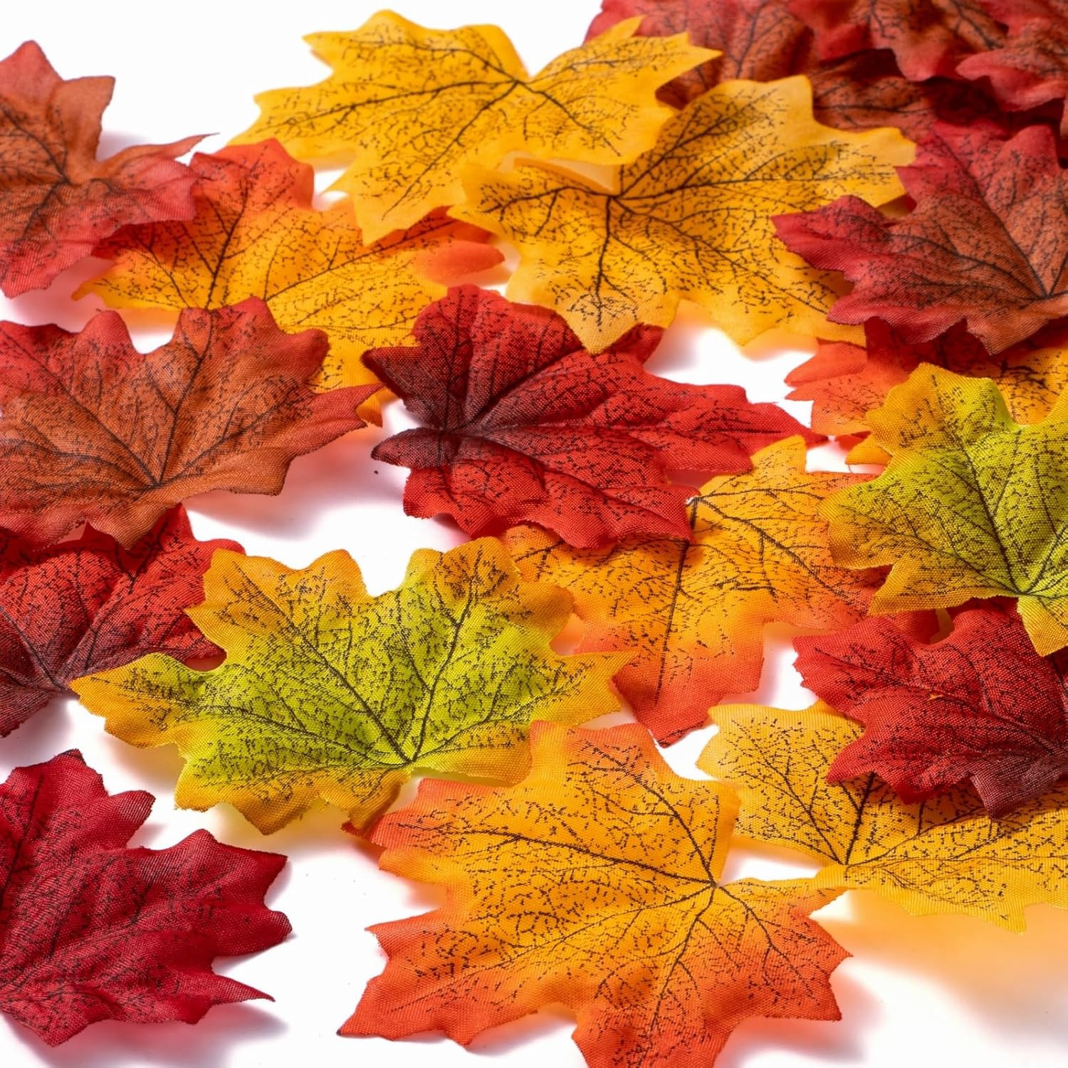 Jiesky 360 Pcs 8cm/3.1inch Artificial Maple Leaves 6 Colors Fall Leaves Thanksgi