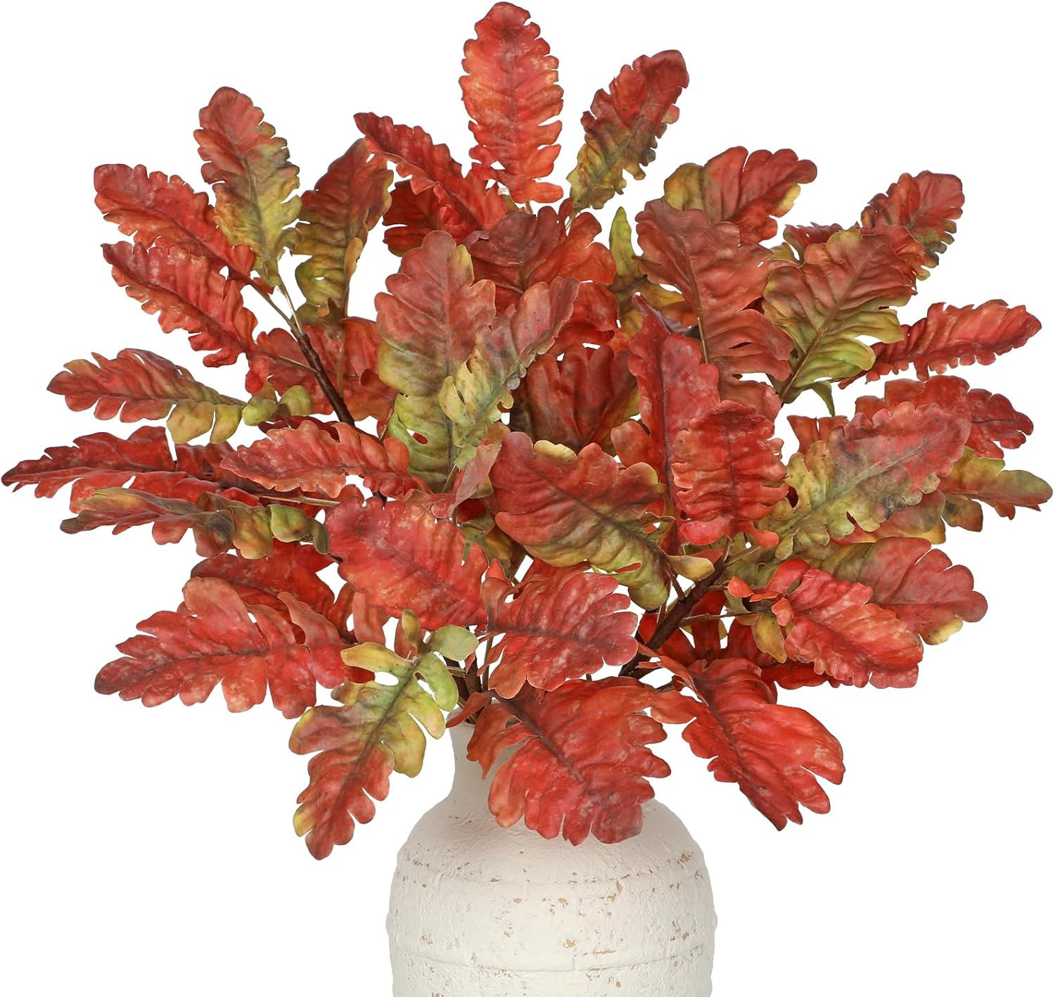 Faux Oak Leaf Branches 5 Pcs Fall Leaf Stems for Vases, 18″ Fall Leaves Stems Ar
