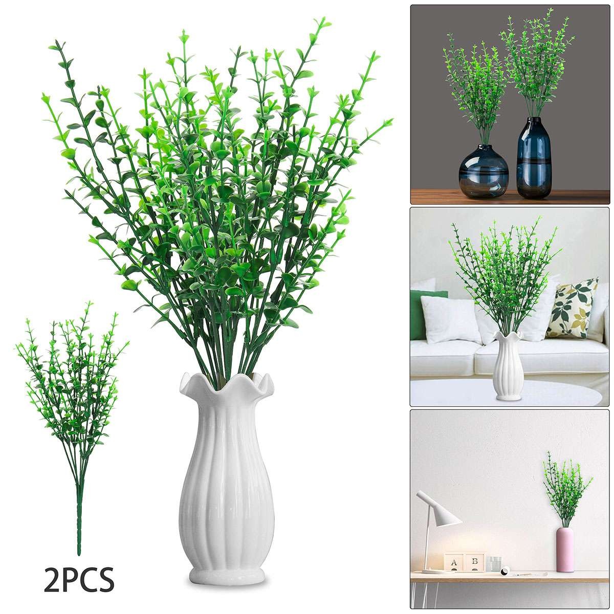 LOT Artificial Eucalyptus Stems Fake Plants Greenery Decor Eucalipto Leaves new