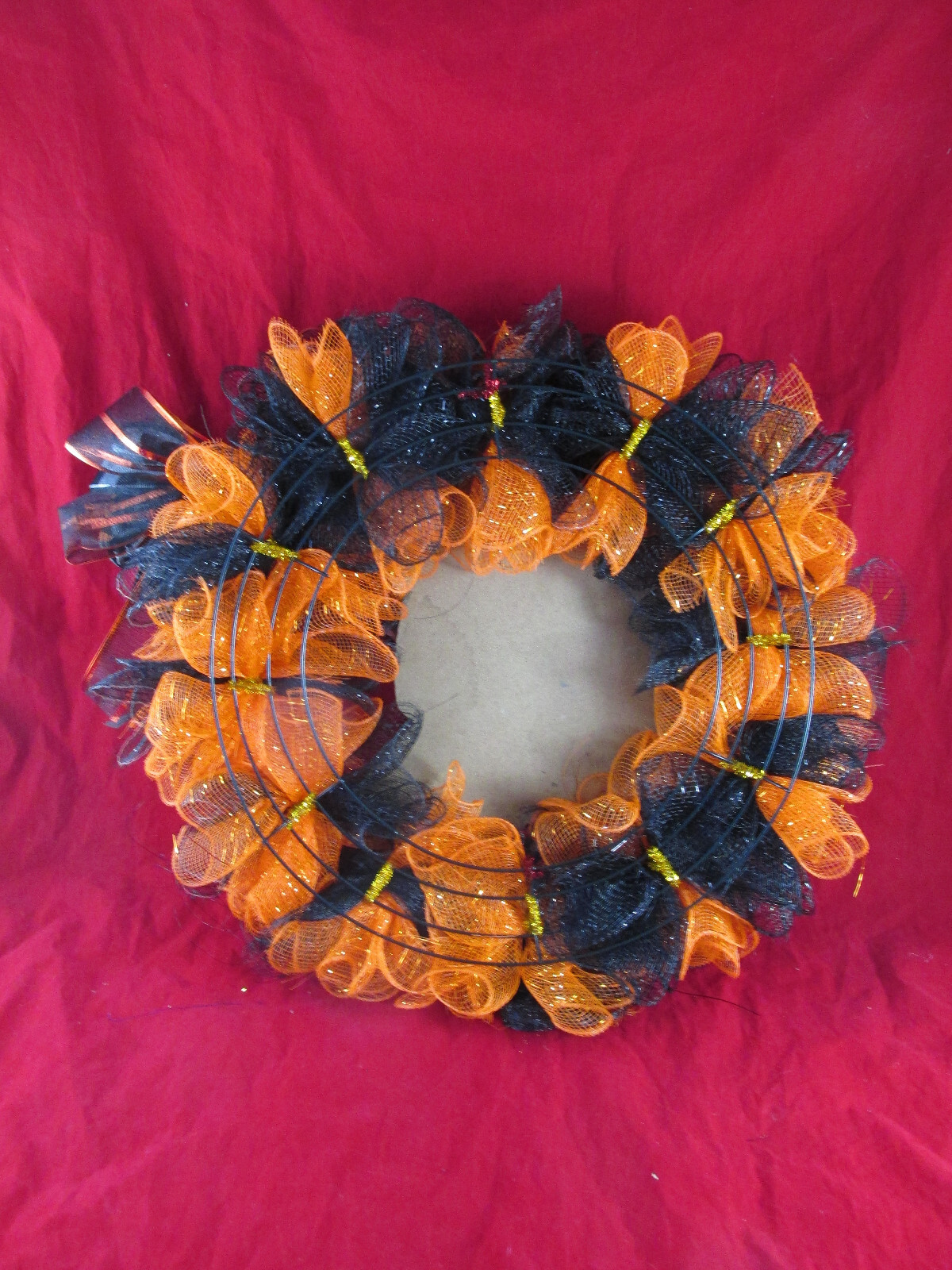 Fall Pumpkin Patch Deco Mesh Ribbon Wreath
