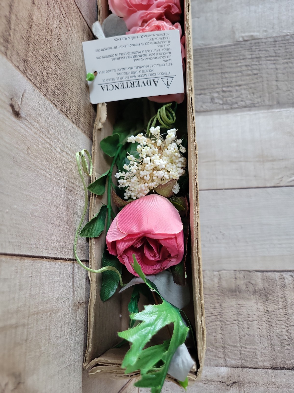 Home Interiors Pink Faux Silk Roses Swag Floral Bouquet New In Box Vintage Rose