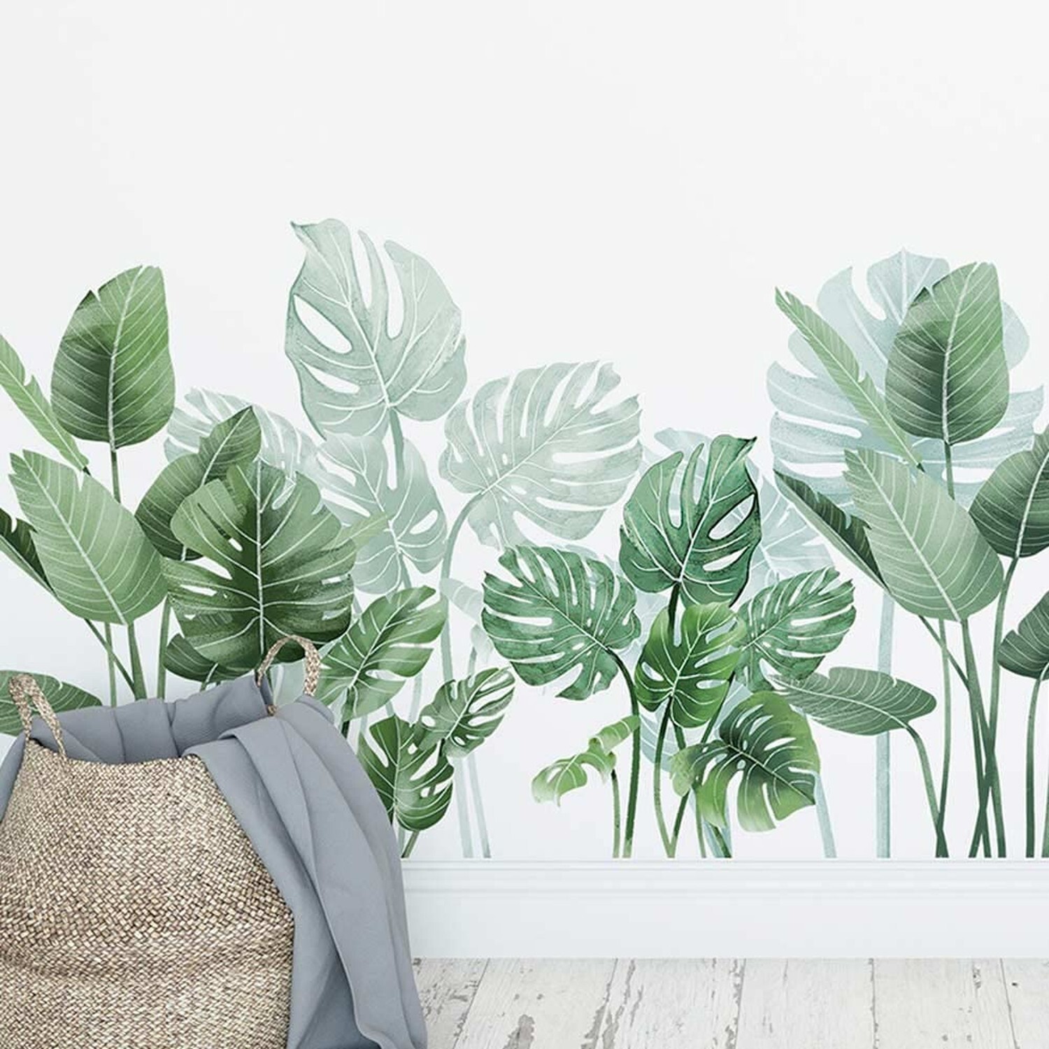 Boho Tropical Plants Wall Decals for Living Room, Natural Palm Tree Monstera …