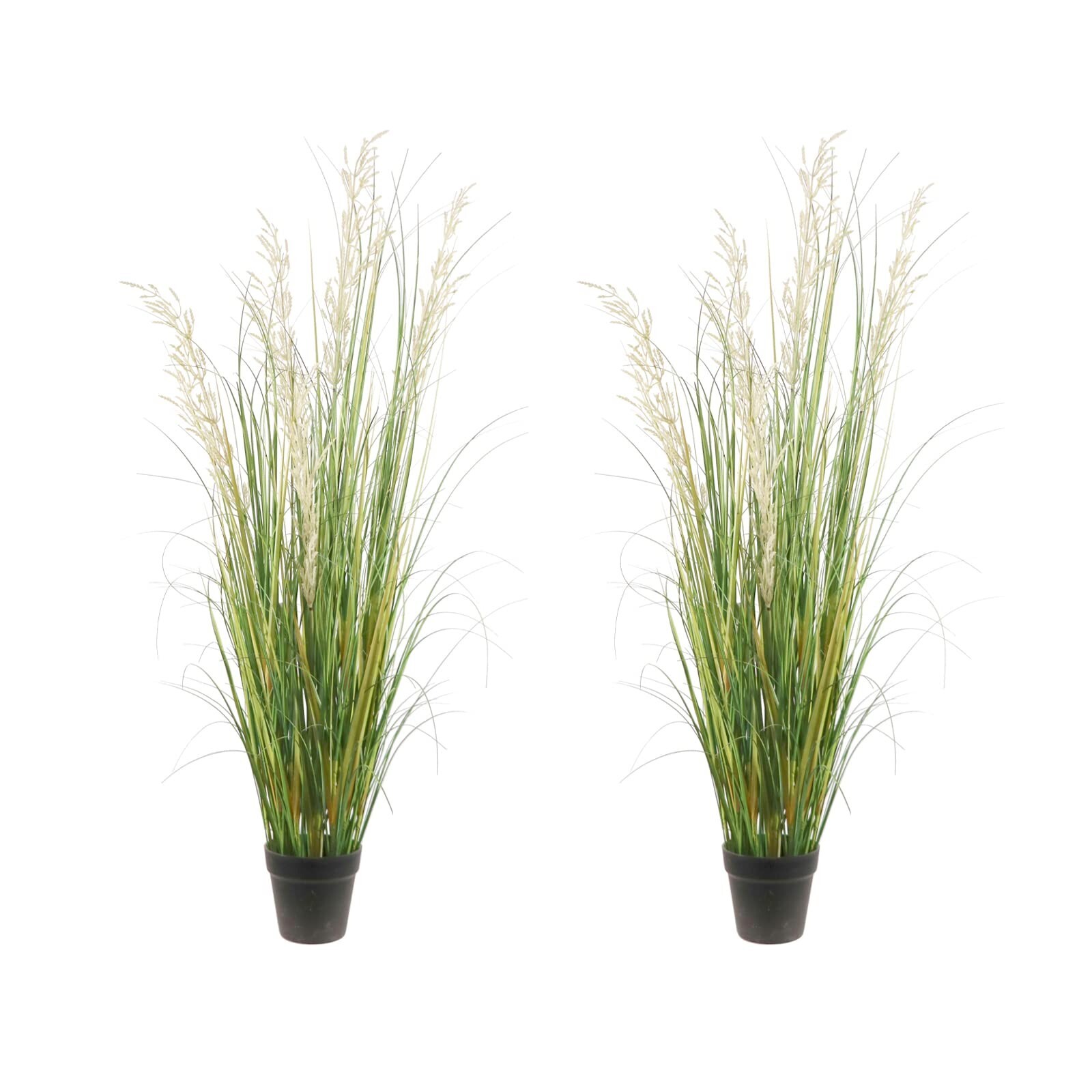 Artificial Plant, 47in Tall, 2pk Grass, Faux House Plant in Pot, Indoor Decor…