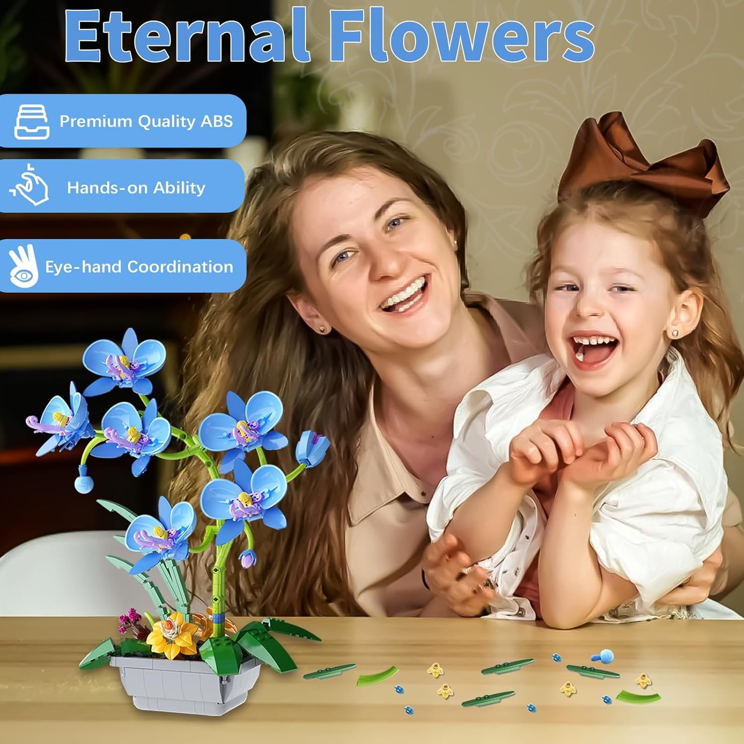 Orchid Flowers Bouquet Building Set for Adults -Botanicals Collection Artificial