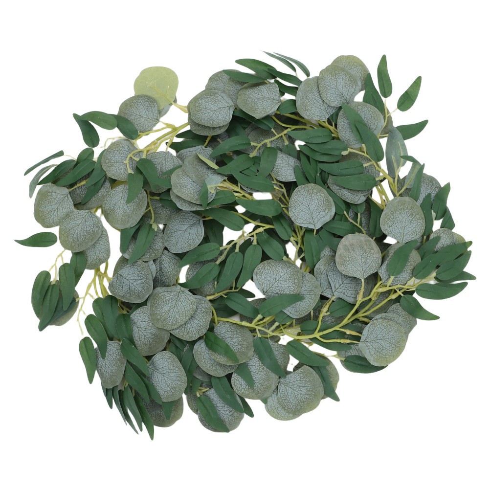 Simulated Vine Rattan Faux Eucalyptus Garland Artificial Leaves Green Plant
