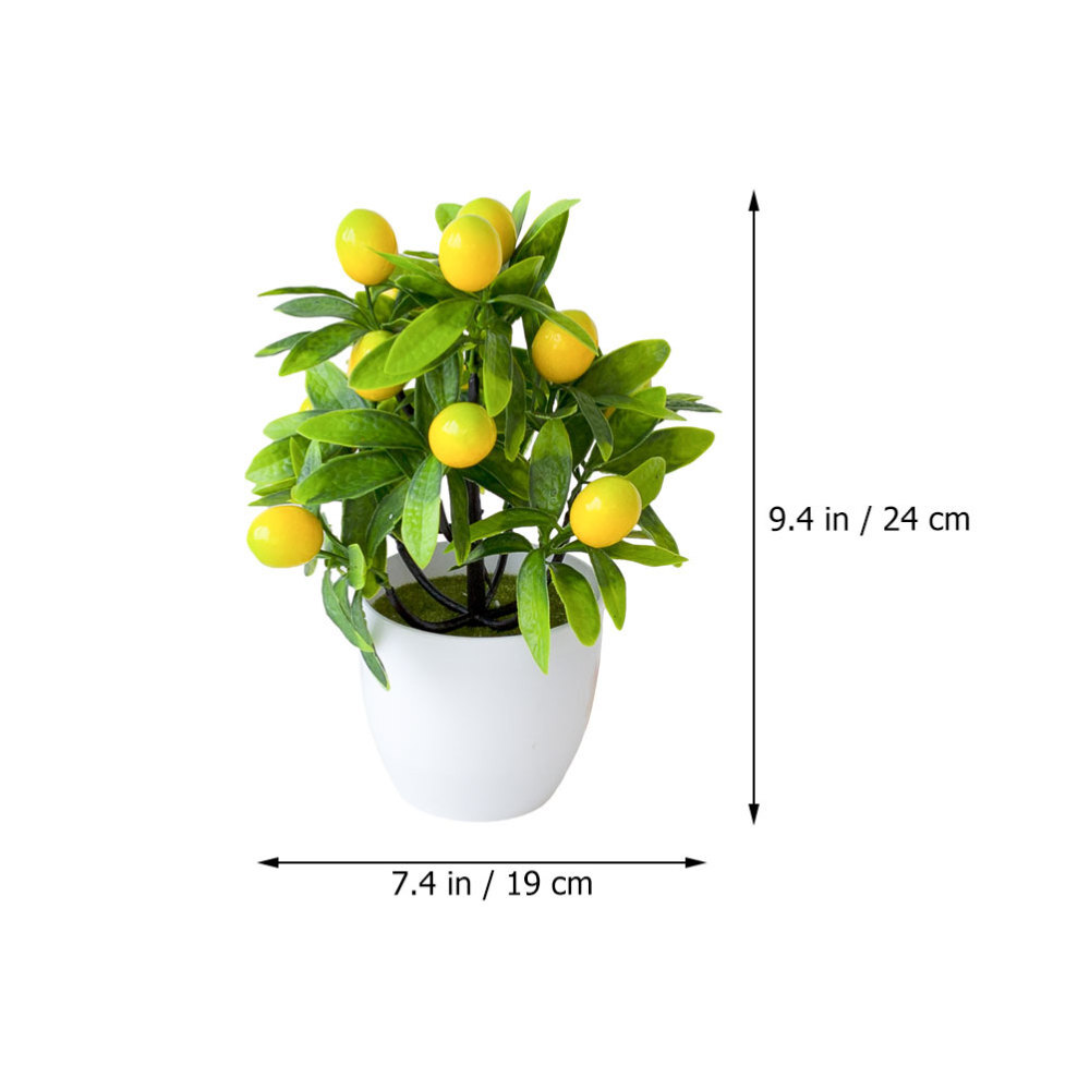 Potted Faux Tree Artificial Lemon Plant Practical Fake Plant Desktop Greenery